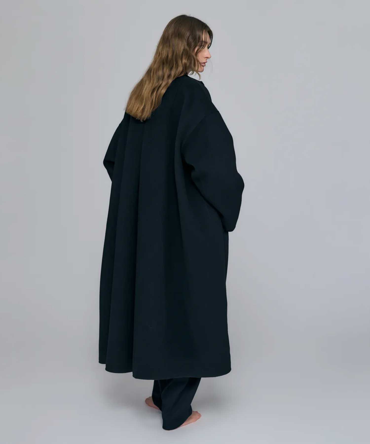 NO-COLLAR FLARE COAT ENFOLD