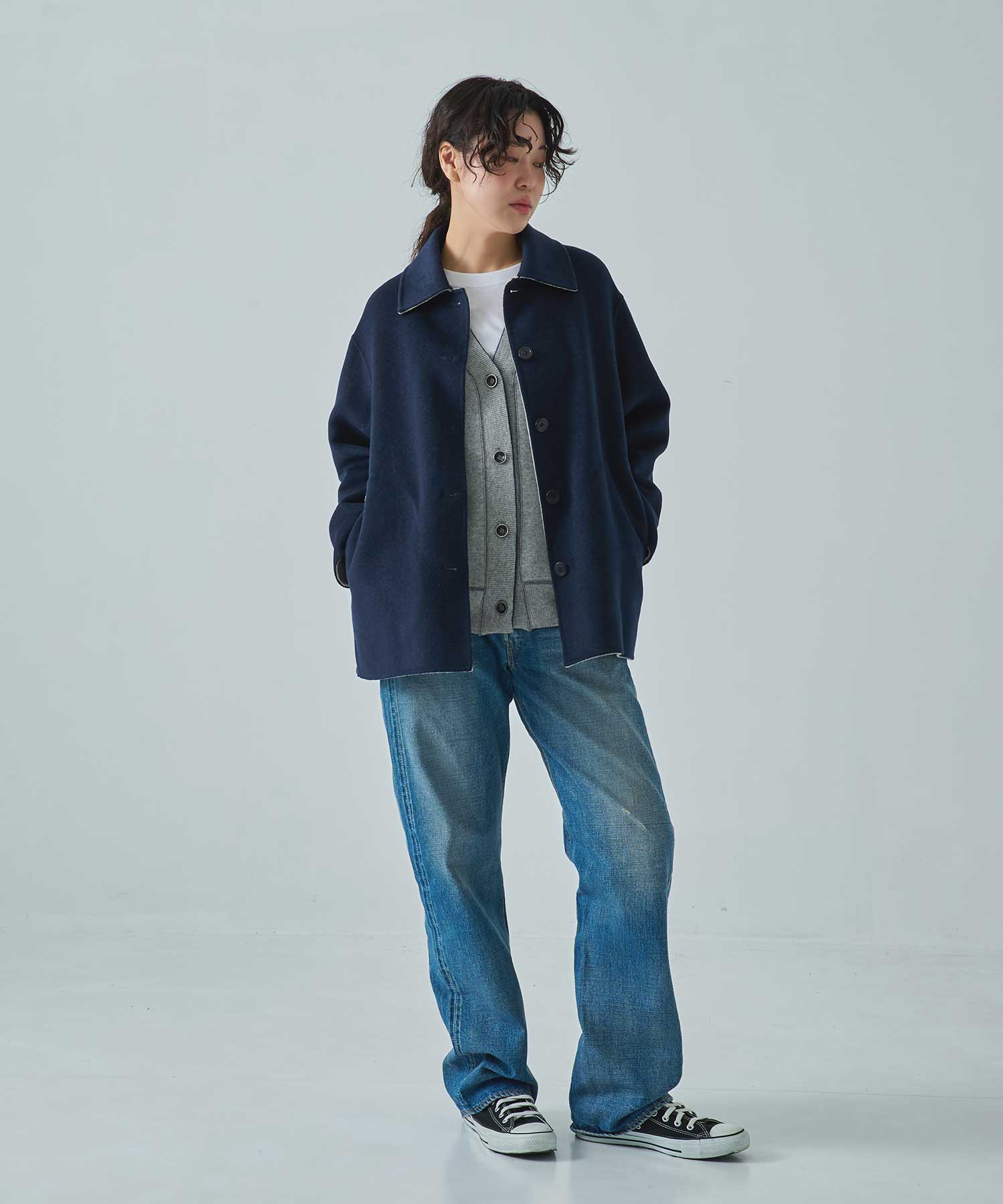 CASHMERE/SILK/WOOL SHORT COAT THE TOKYO