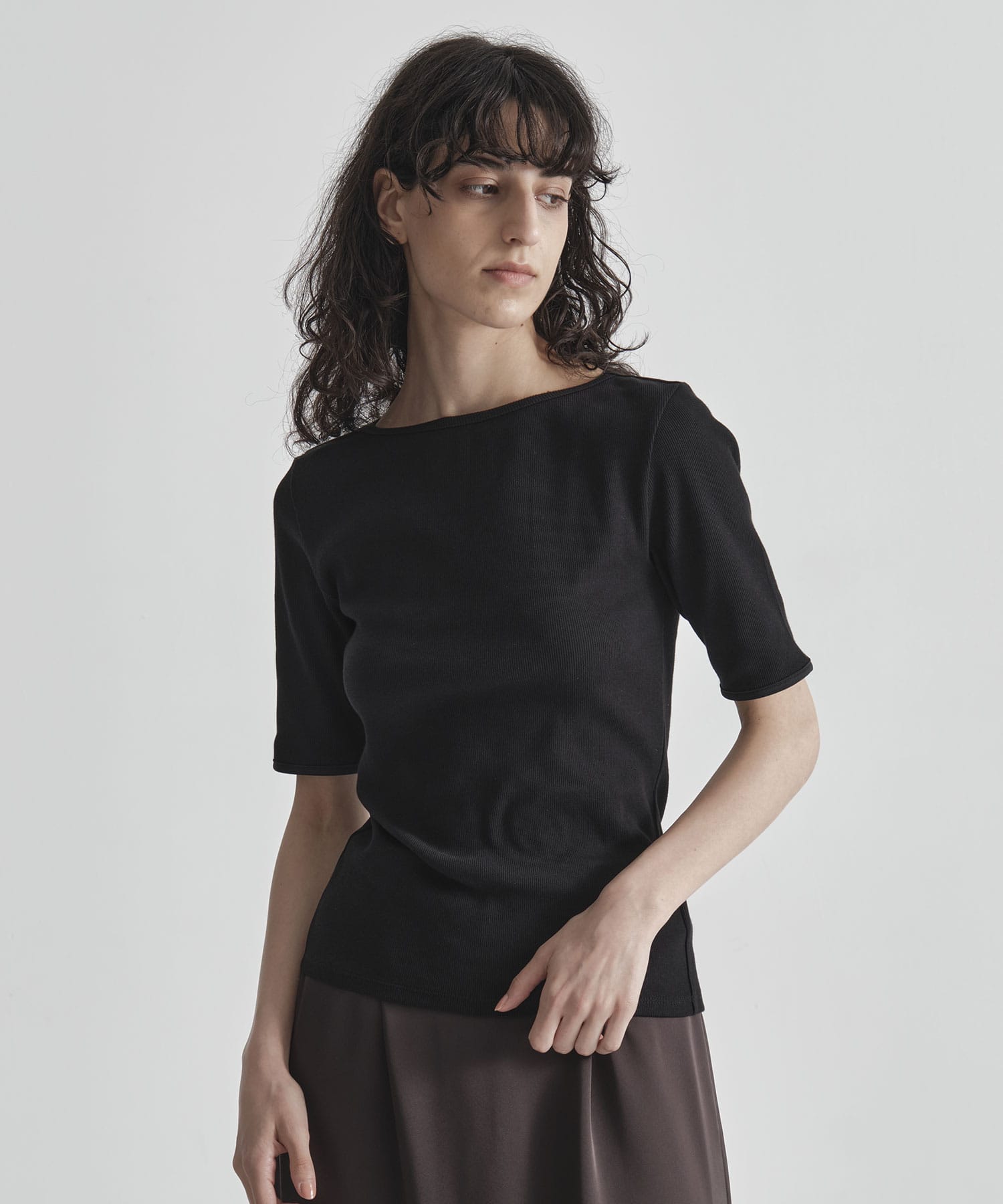 Boat Neck Rib Top THE TOKYO