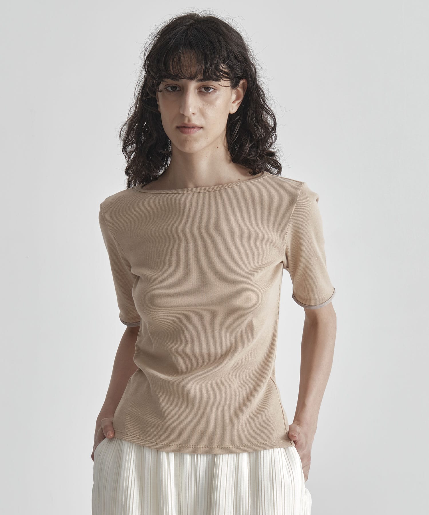 Boat Neck Rib Top THE TOKYO