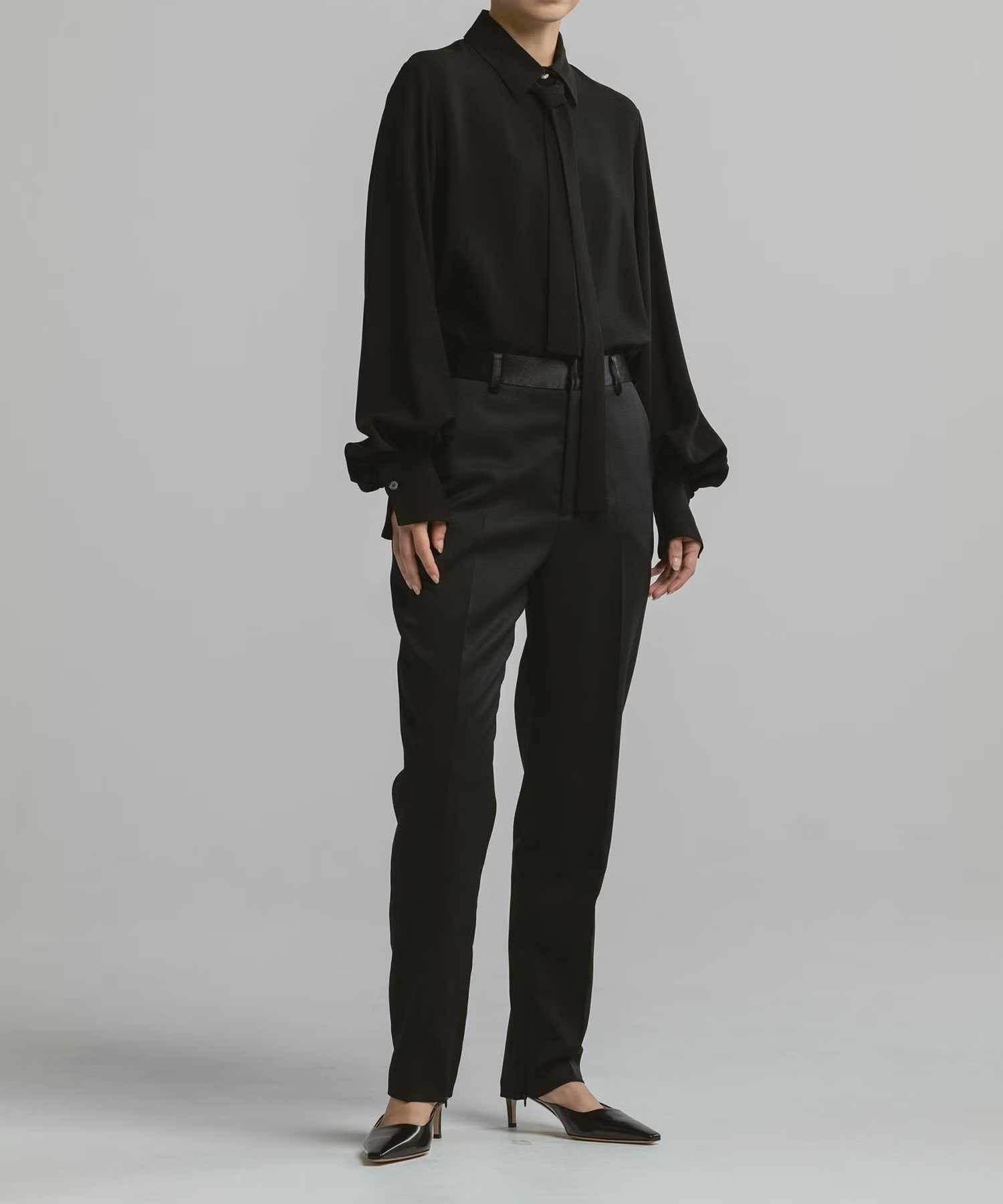 BLACK FORMAL INSIDE ZIP PANTS CINOH