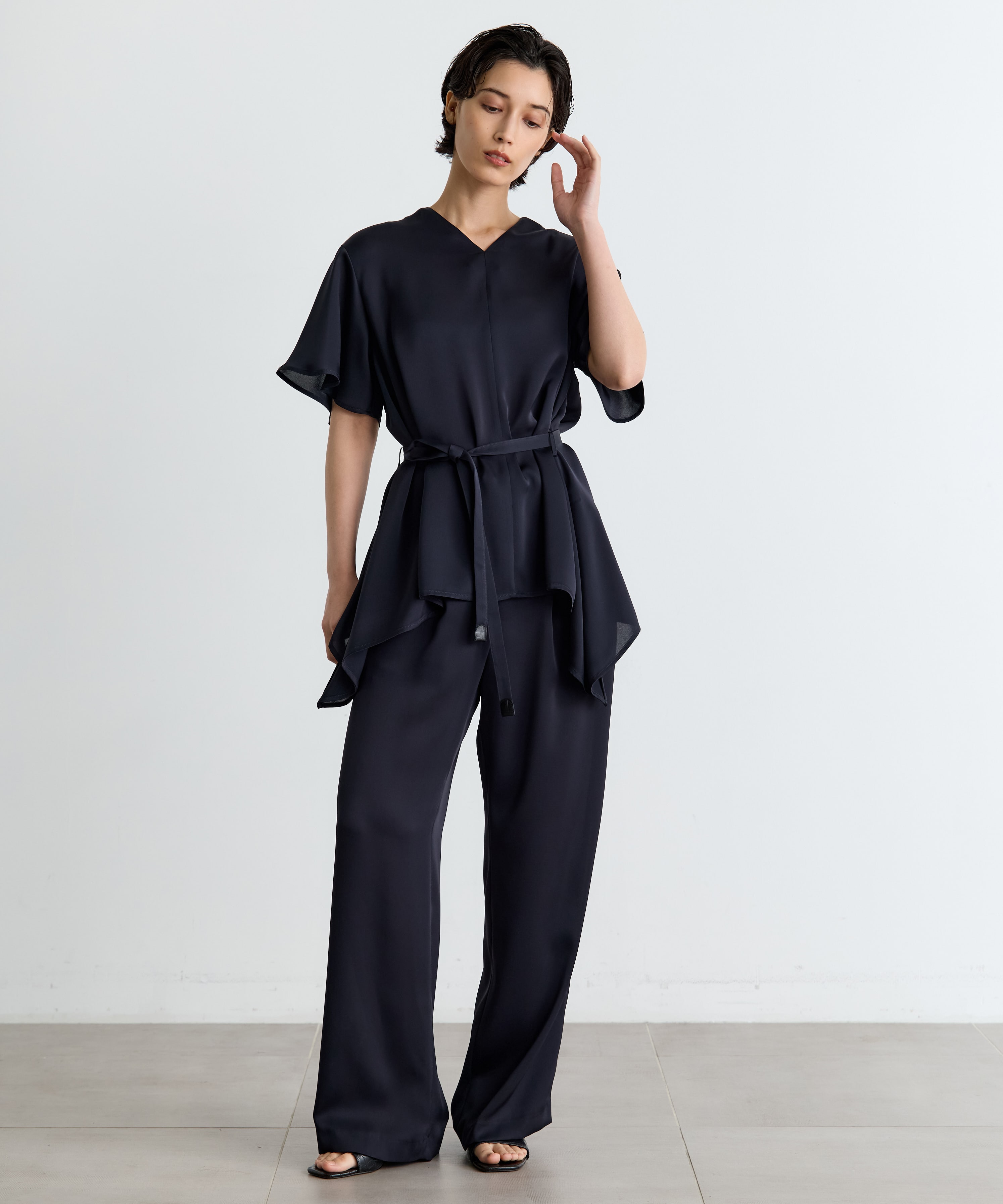 Satin Half Sleeve Blouse THE TOKYO