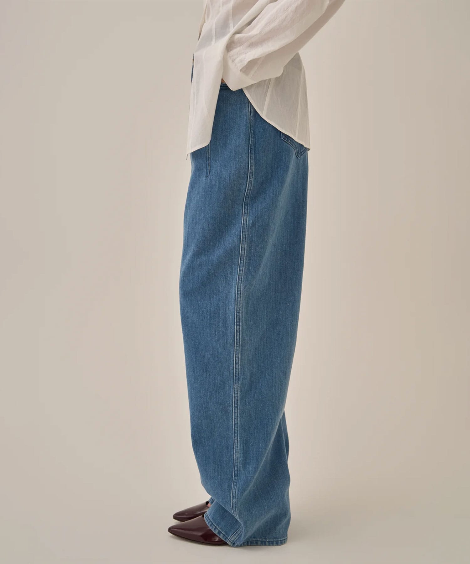 Miriam panel denim pants AKIRANAKA