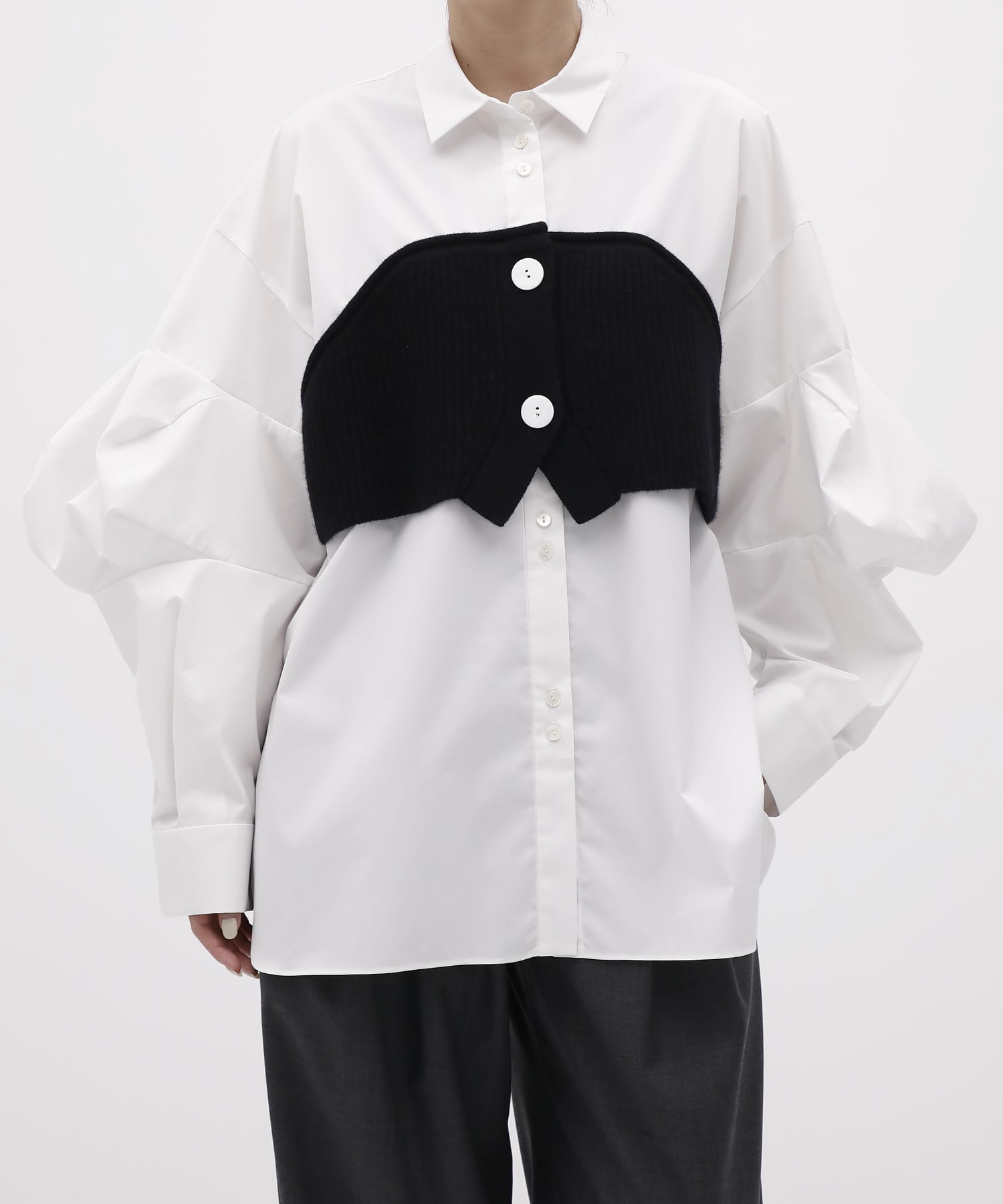 KNIT-DOCKING SHIRT ENFOLD