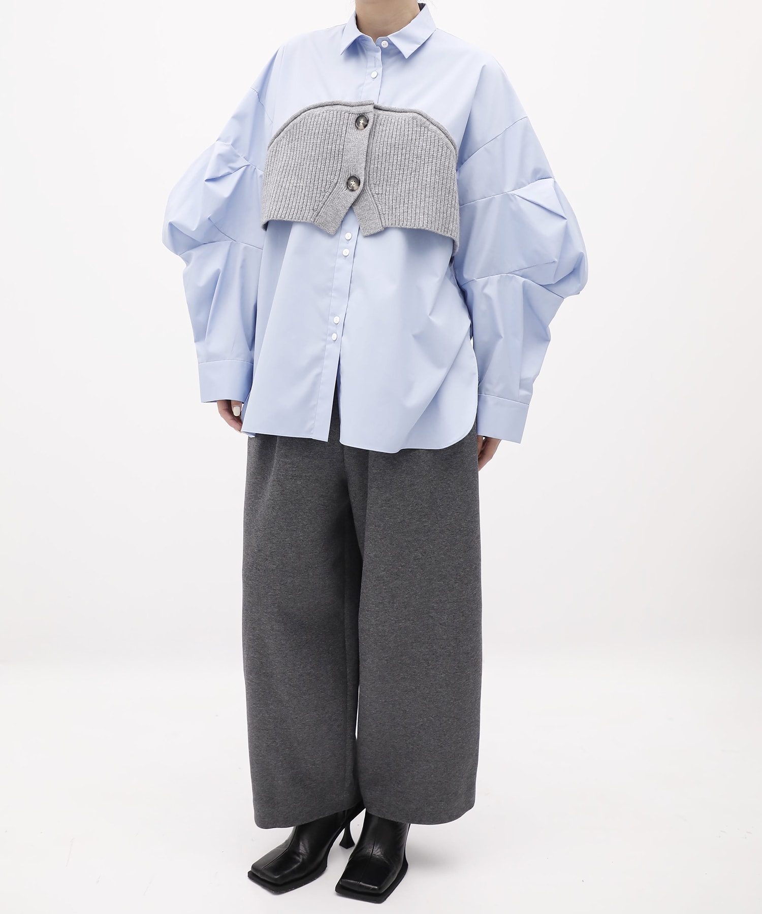 KNIT-DOCKING SHIRT ENFOLD