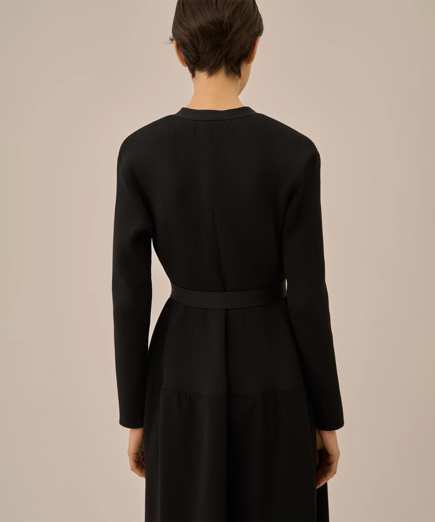 Jessica combi tex knit dress BK AKIRANAKA