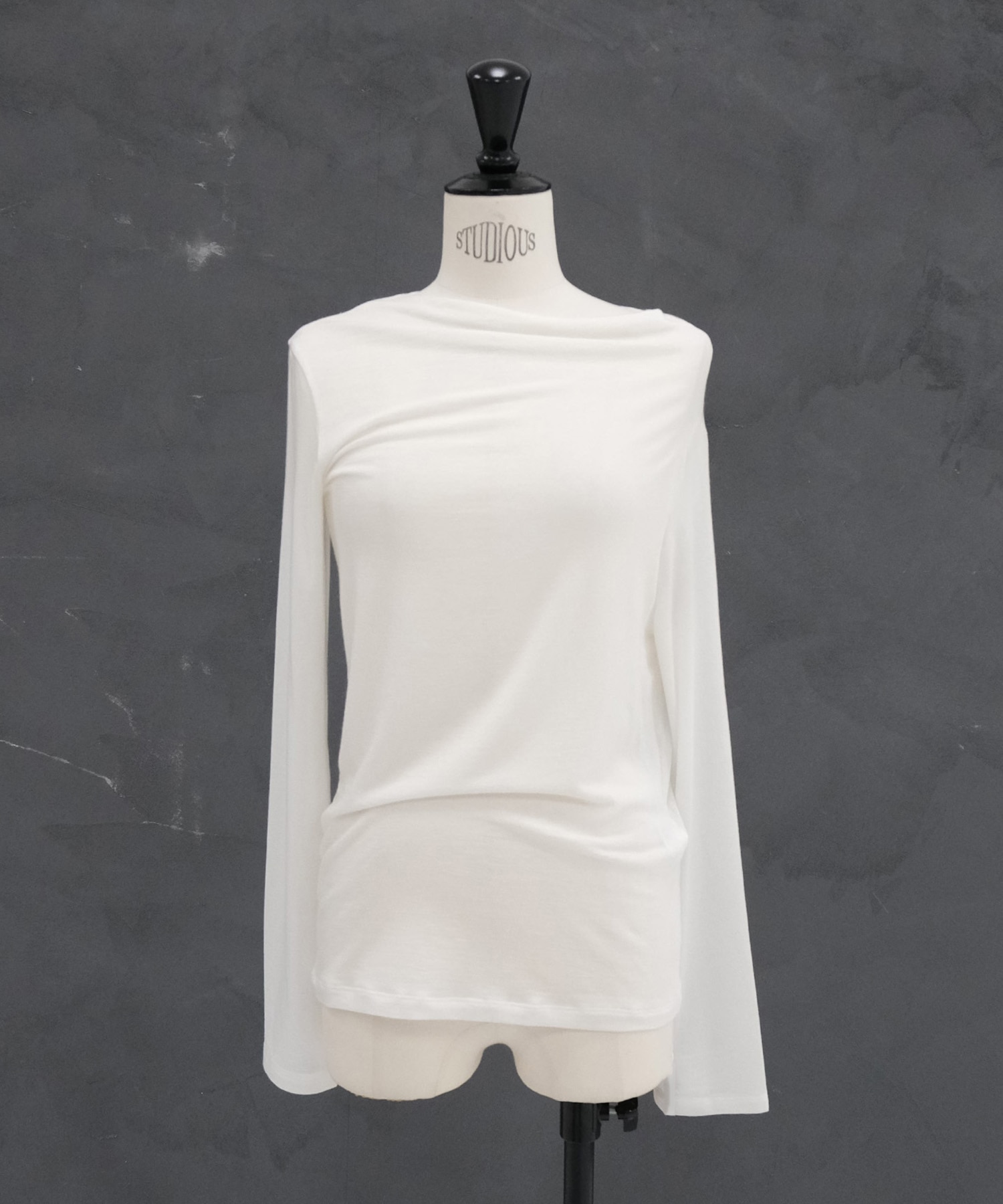 別注 Cashmere blend Asymmetry Tops IIROT