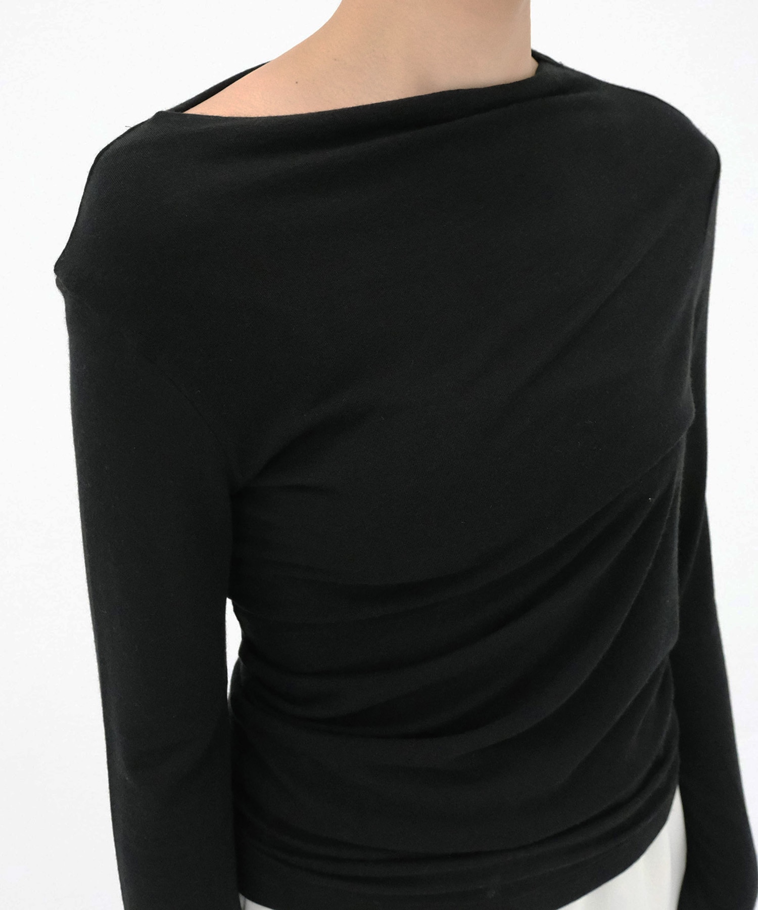別注 Cashmere blend Asymmetry Tops IIROT
