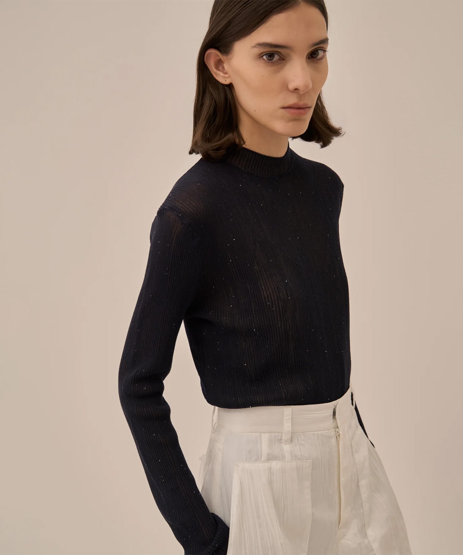 Basilia sequins knit pullover AKIRANAKA