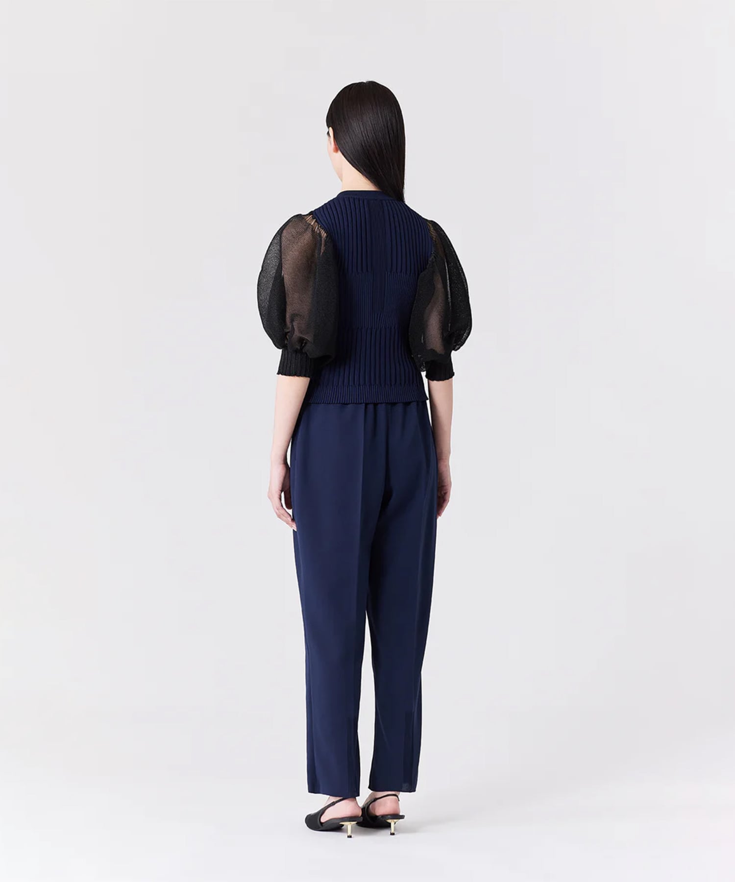 FLUTED LUCENT PUFF SLEEVE CARDIGAN CFCL