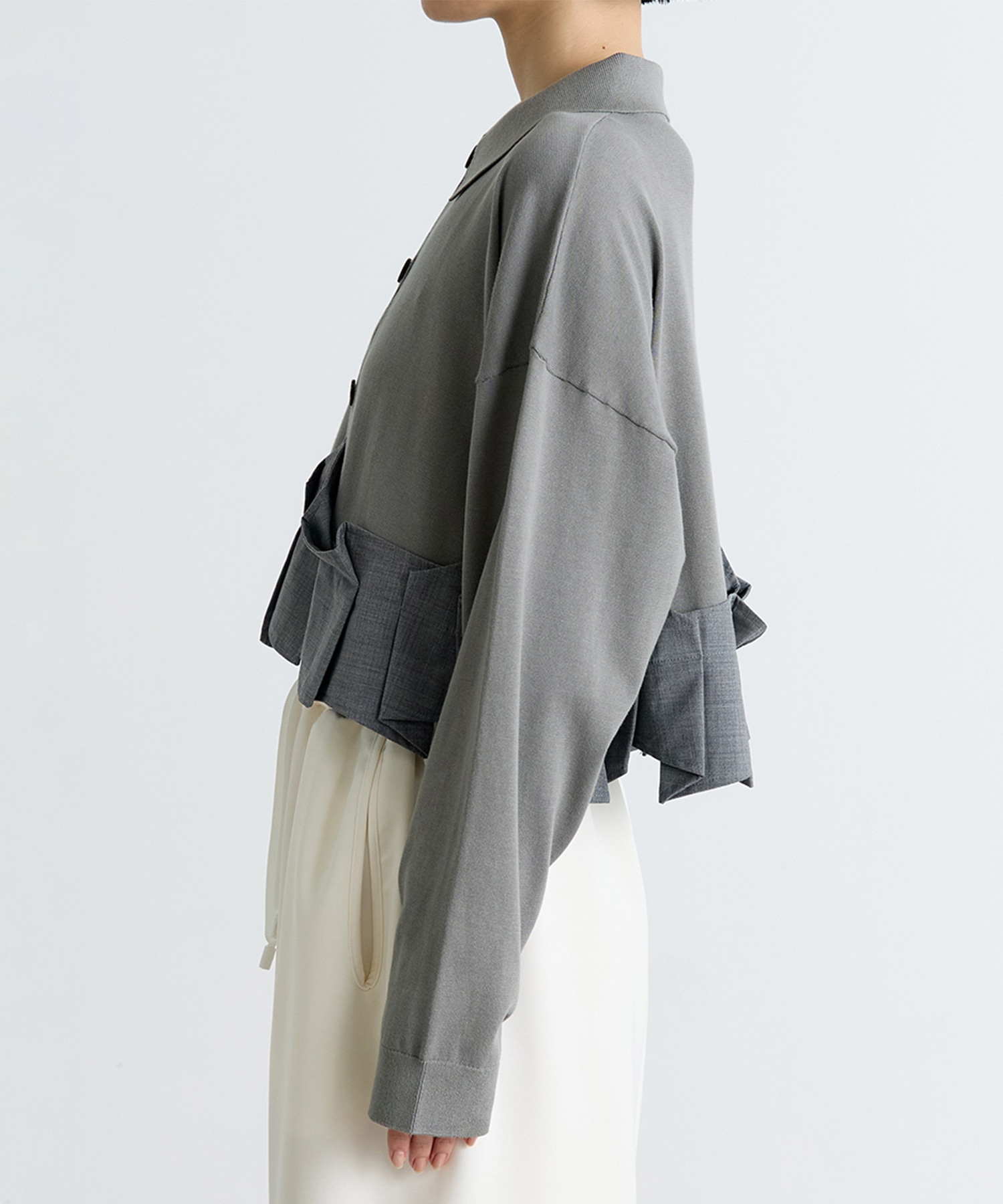 TACK DOCKING-HEM CARDIGAN ENFOLD