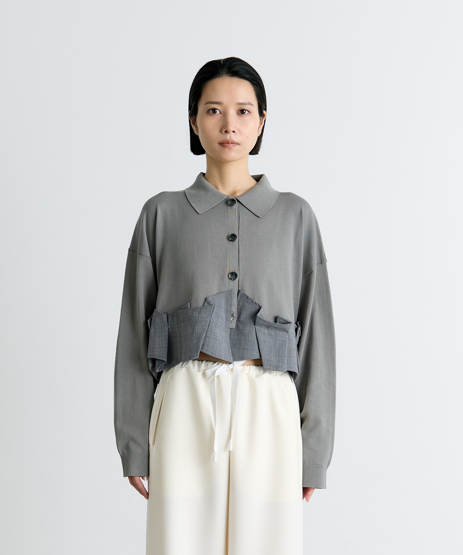 TACK DOCKING-HEM CARDIGAN ENFOLD