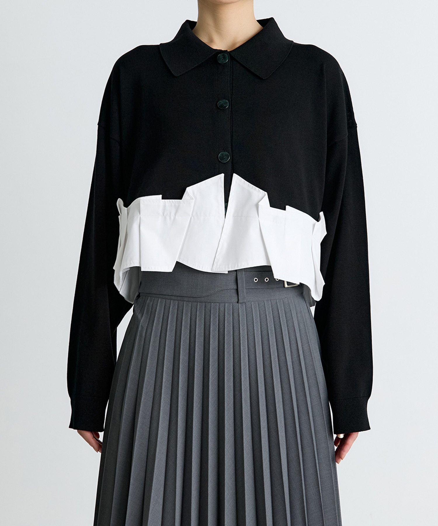 TACK DOCKING-HEM CARDIGAN ENFOLD