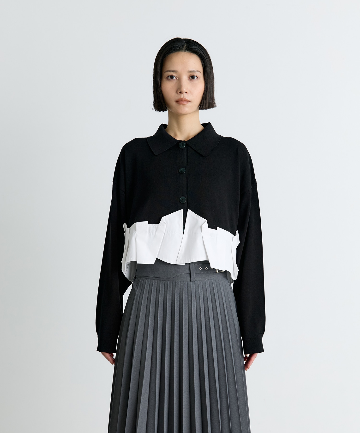 TACK DOCKING-HEM CARDIGAN ENFOLD
