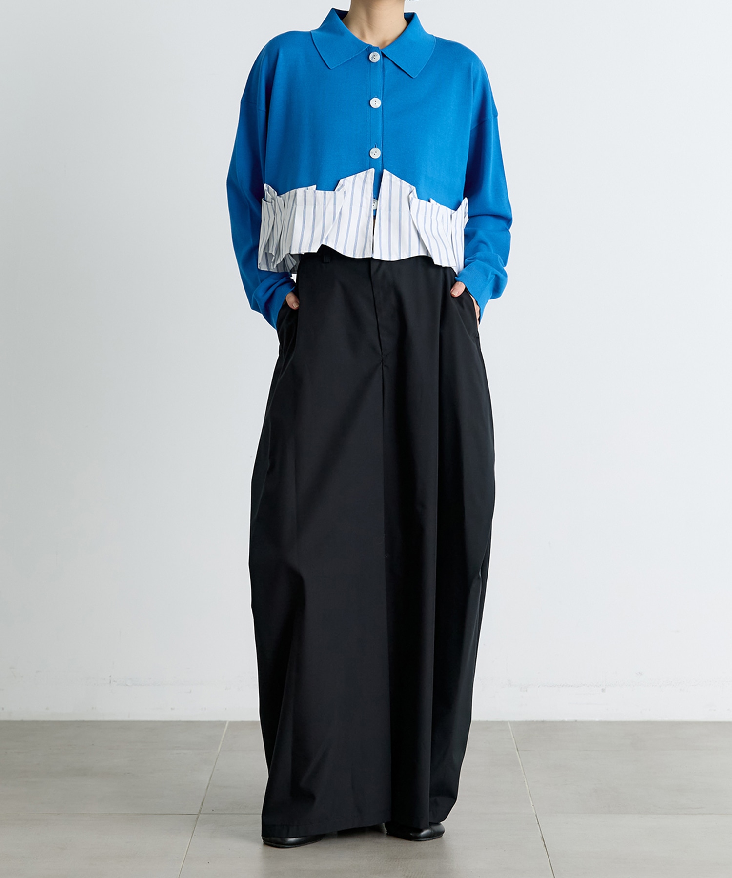 TACK DOCKING-HEM CARDIGAN ENFOLD