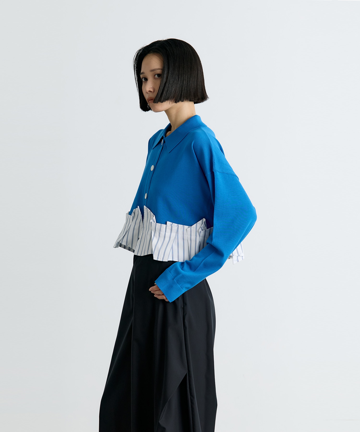 TACK DOCKING-HEM CARDIGAN ENFOLD