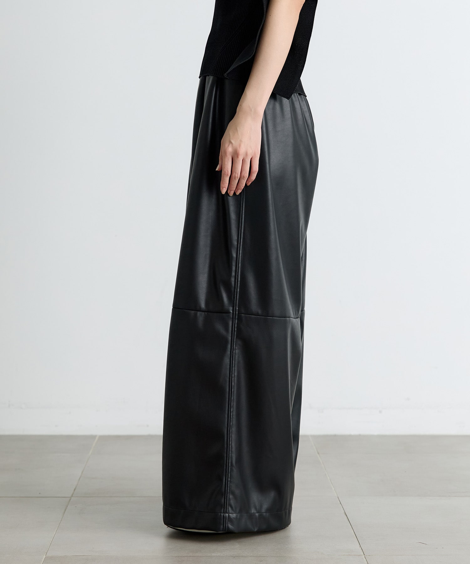 Synthetic Leather Wide Trousers IIROT