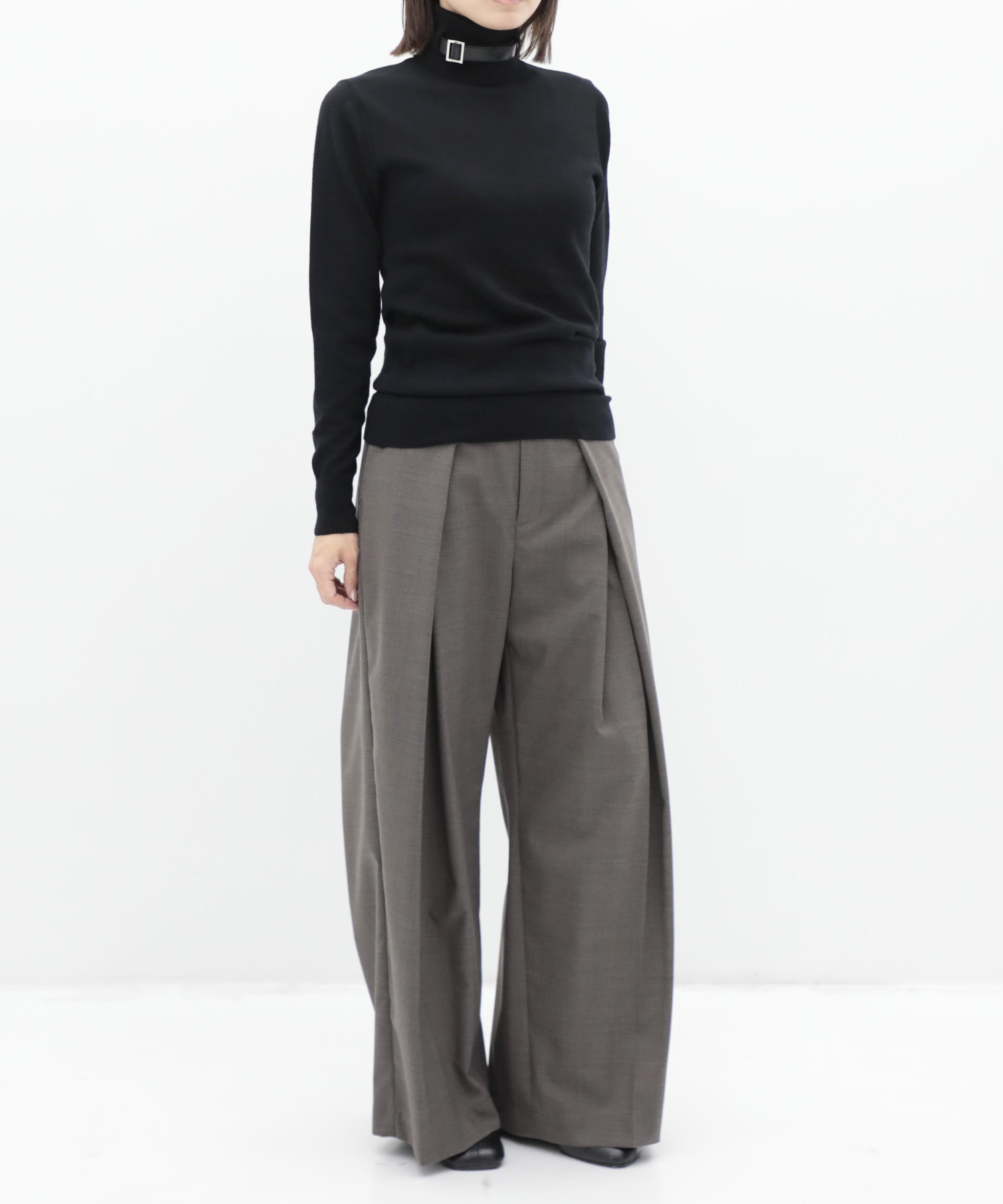 Belted High-Neck Sweater KEISUKEYOSHIDA