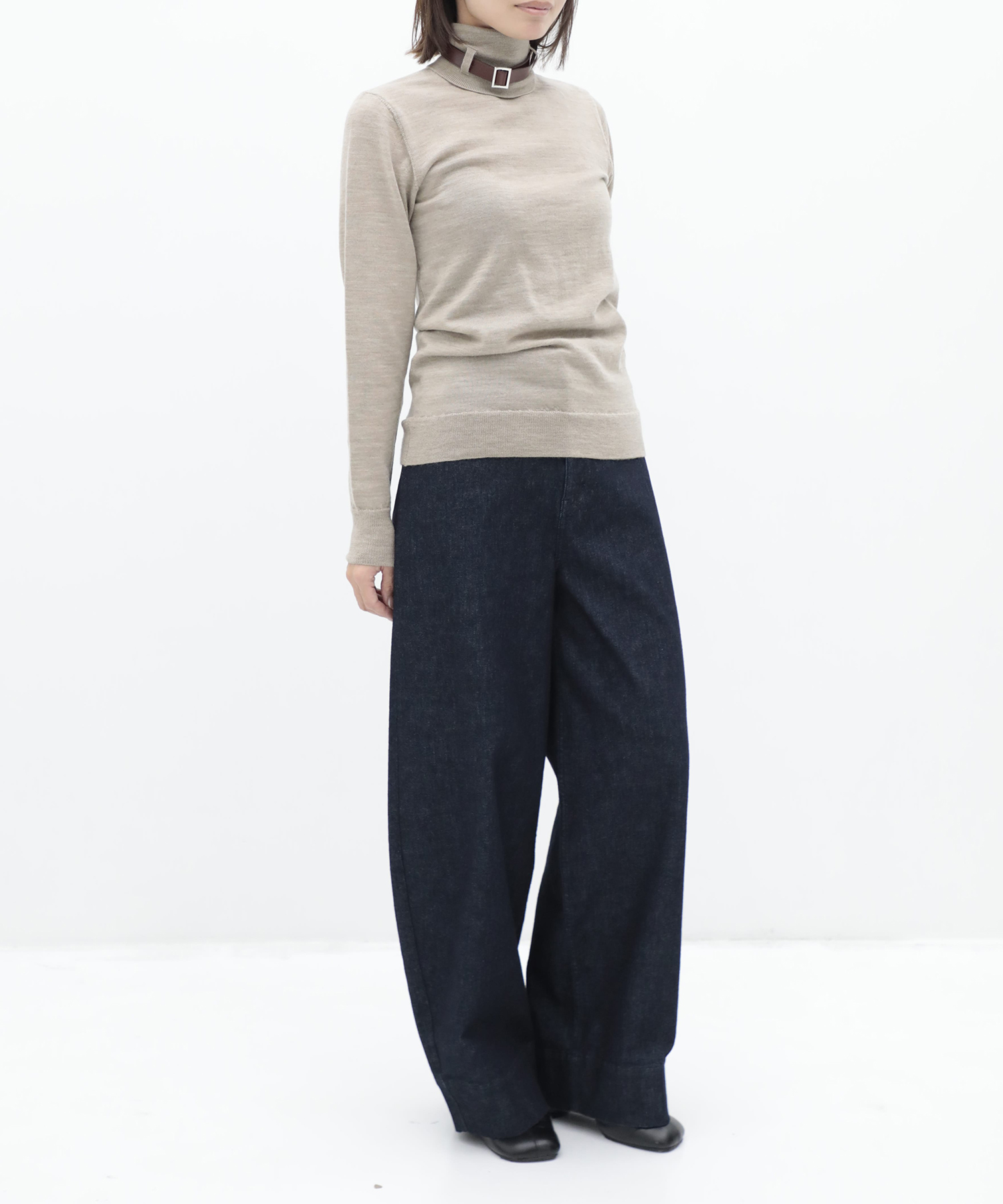 Belted High-Neck Sweater KEISUKEYOSHIDA