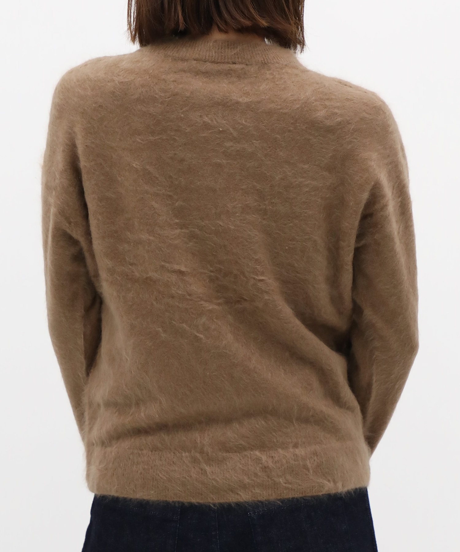 ROYAL CASHMERE FUR CREWNECK CARDIGAN ATON