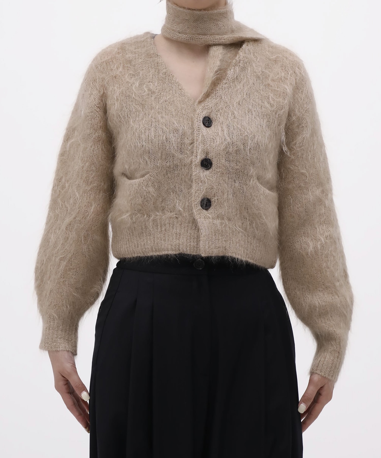 Mohair Knit Cardigan Cropped KEISUKEYOSHIDA