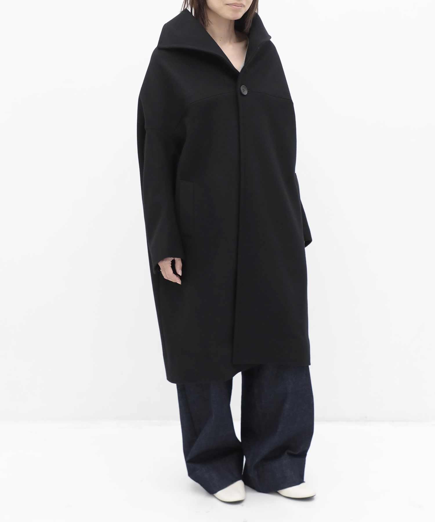 S100 MELTON DROPPED SHOULDER COAT Yohji Yamamoto
