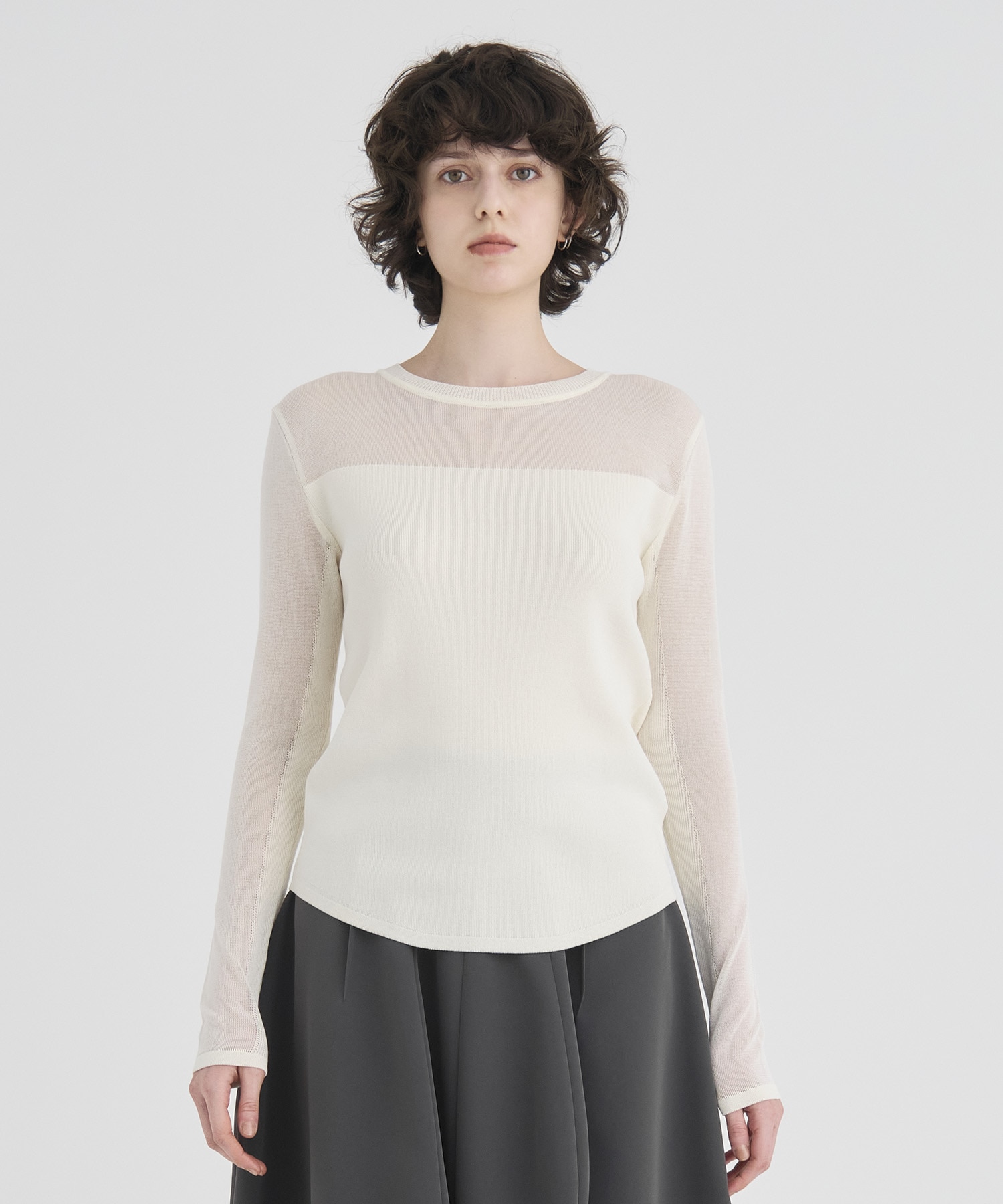 Sheer line Knit Tops RITAN