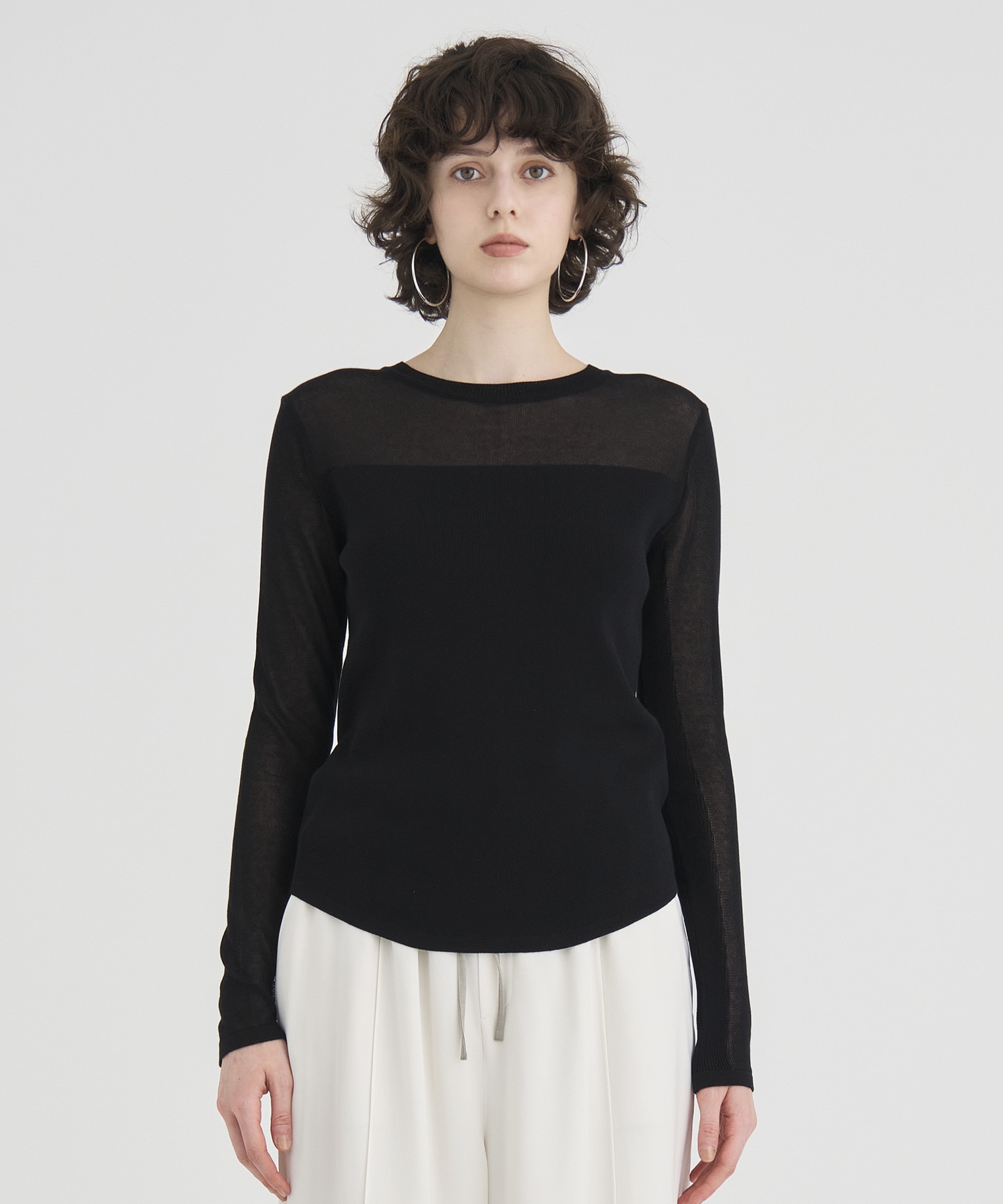 Sheer line Knit Tops RITAN