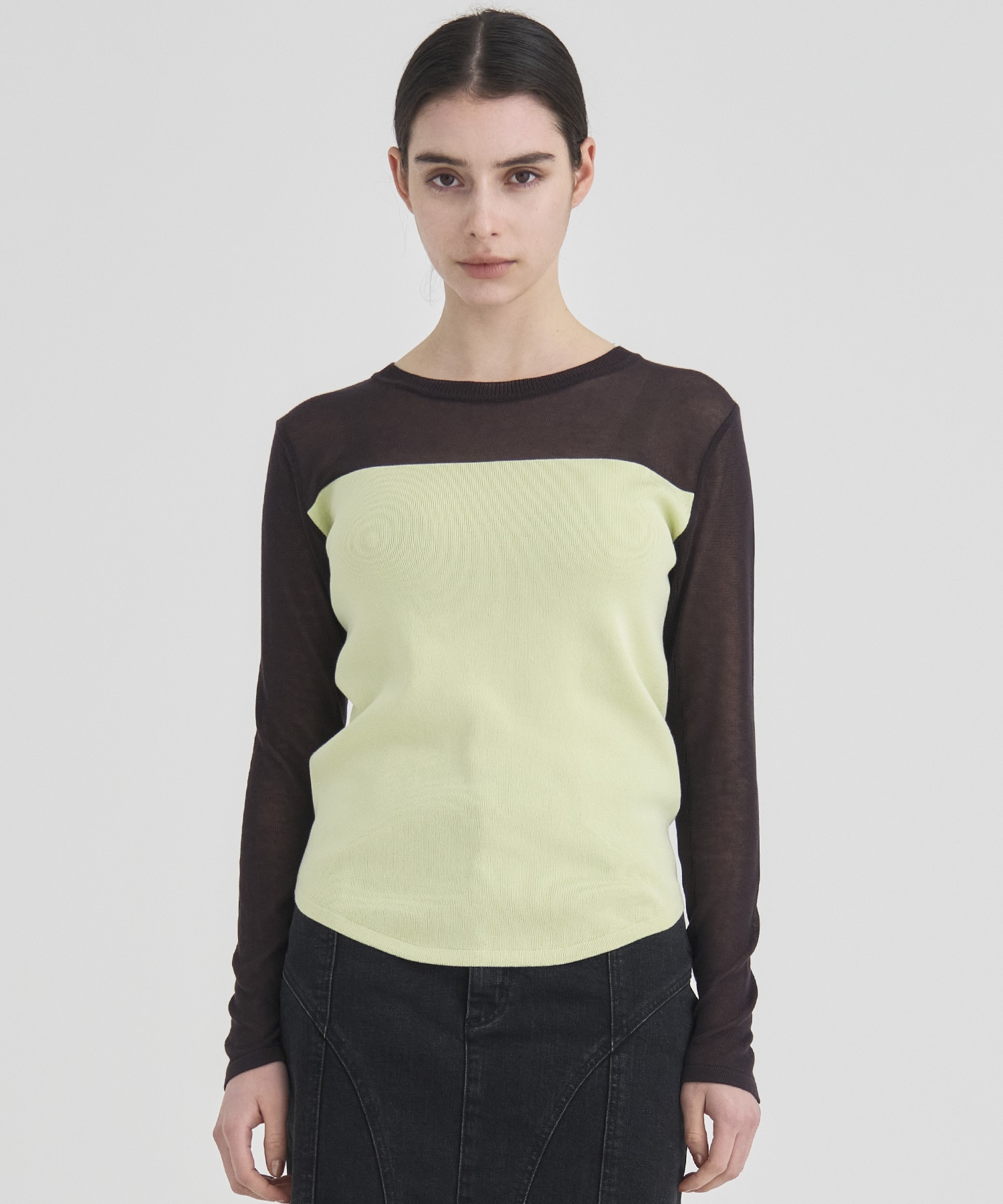 Sheer line Knit Tops RITAN