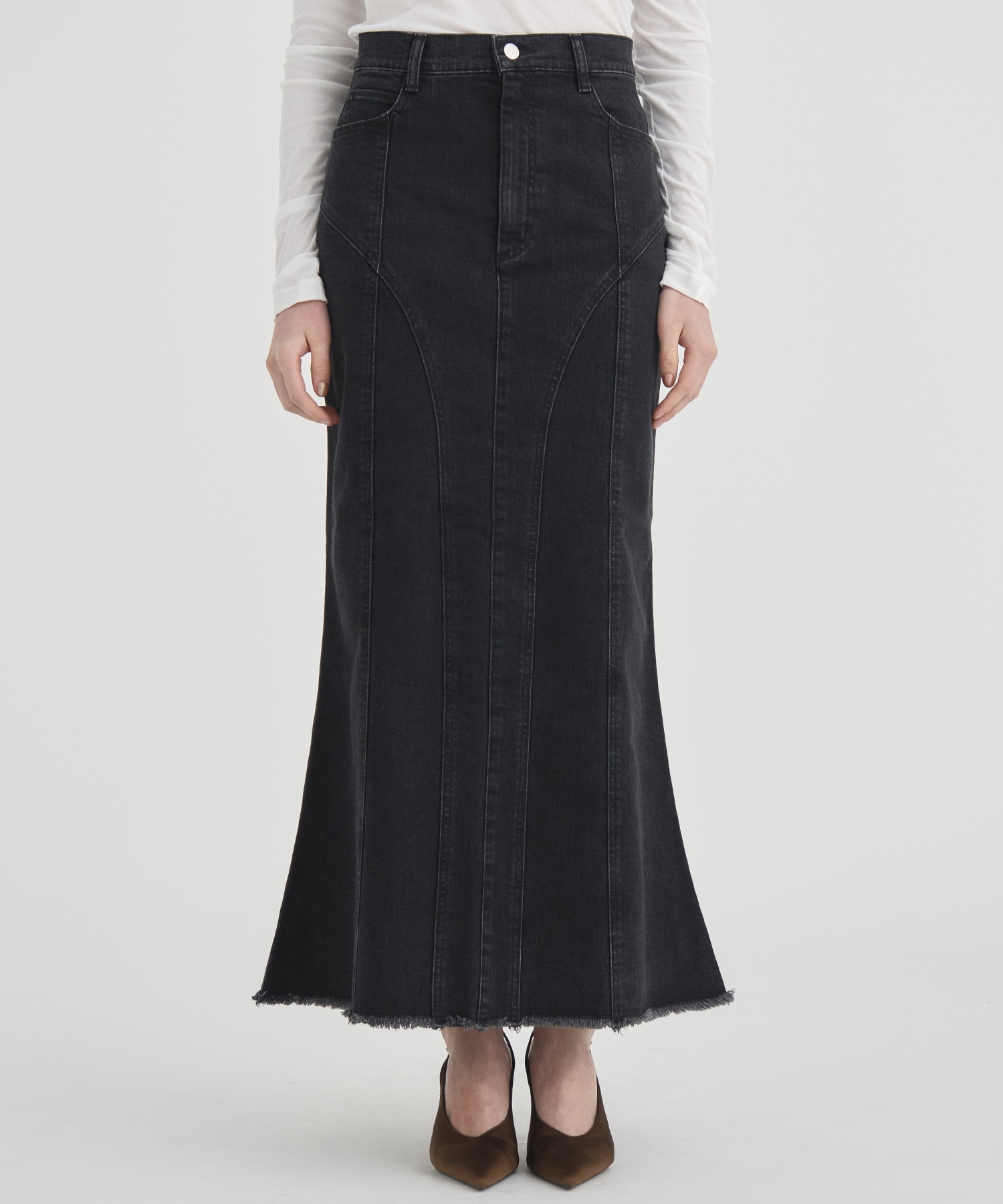 Cutting Stretch Denim Skirt RITAN