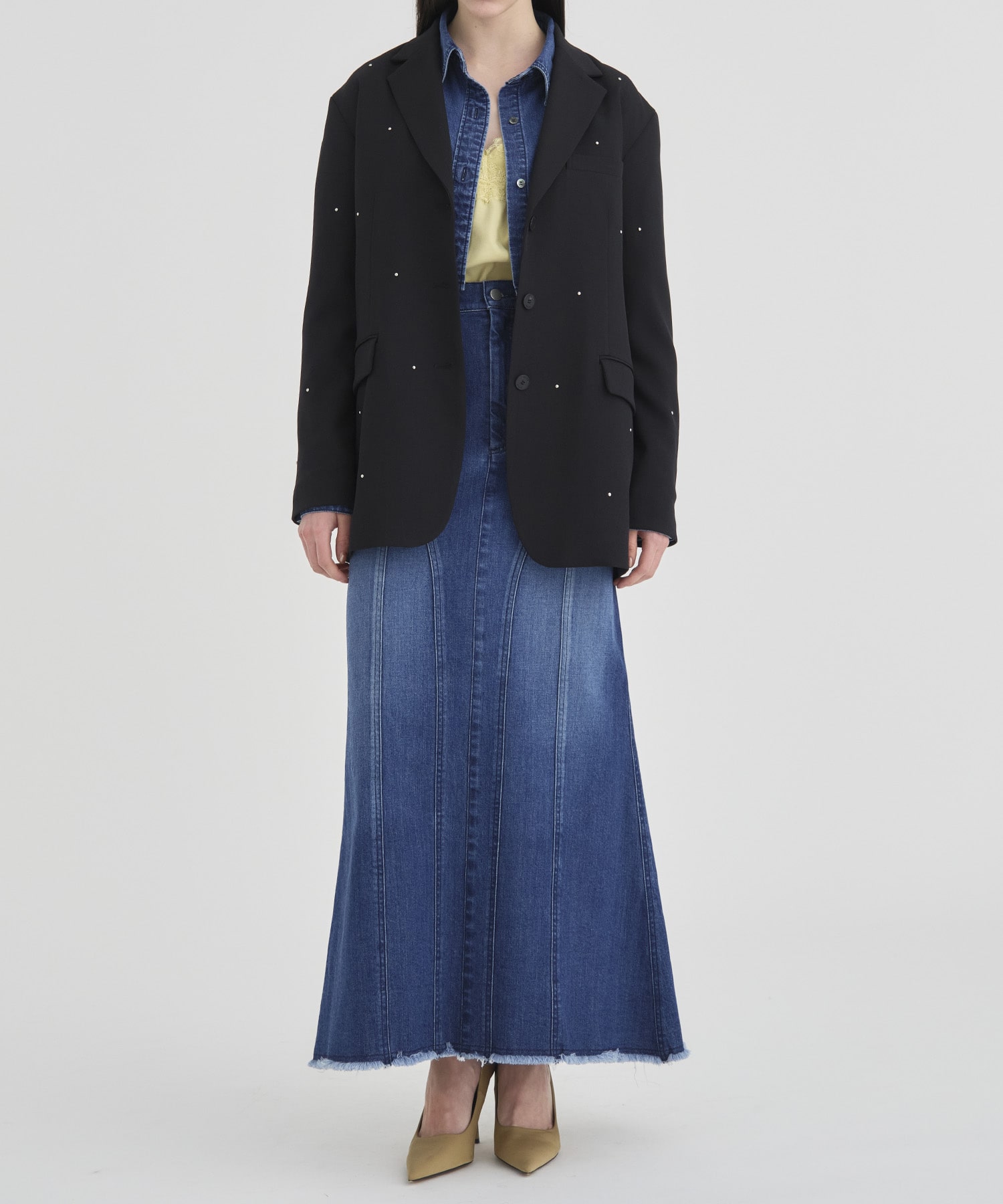 Back Slit Motif Tailored Jacket RITAN
