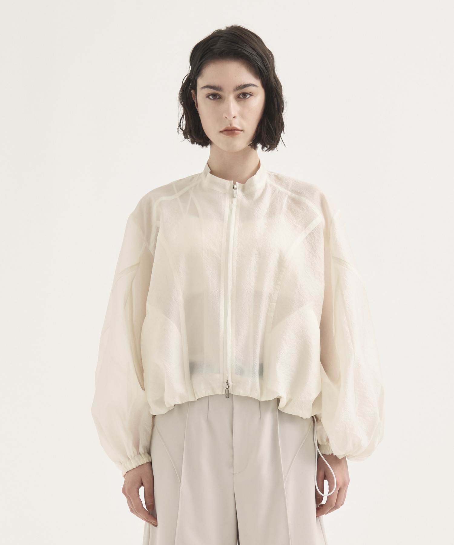 Rough Over Sheer Blouson RITAN