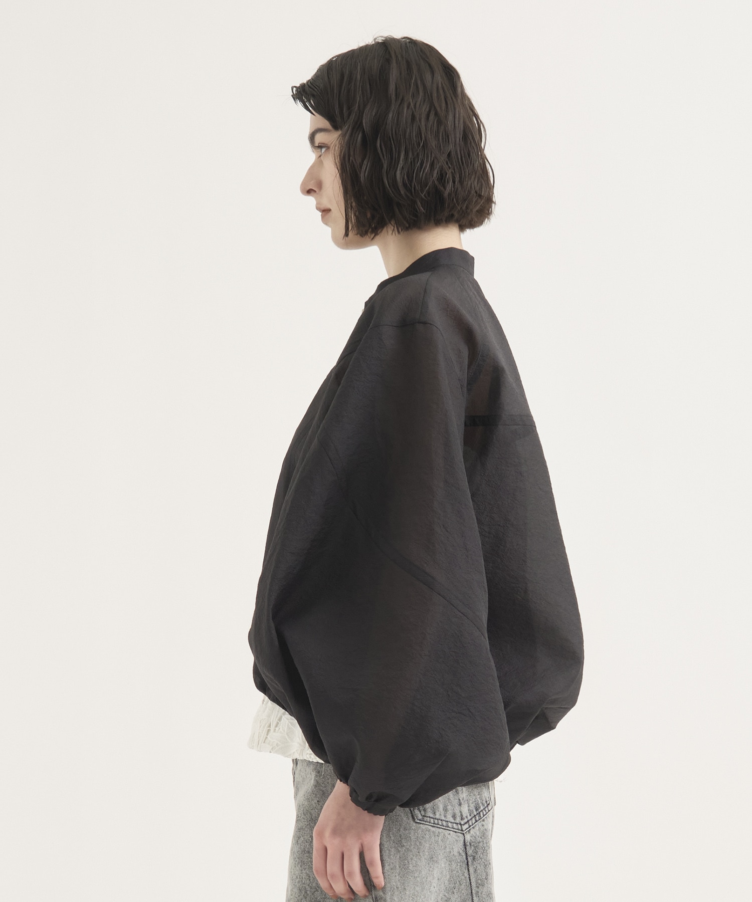 Rough Over Sheer Blouson RITAN