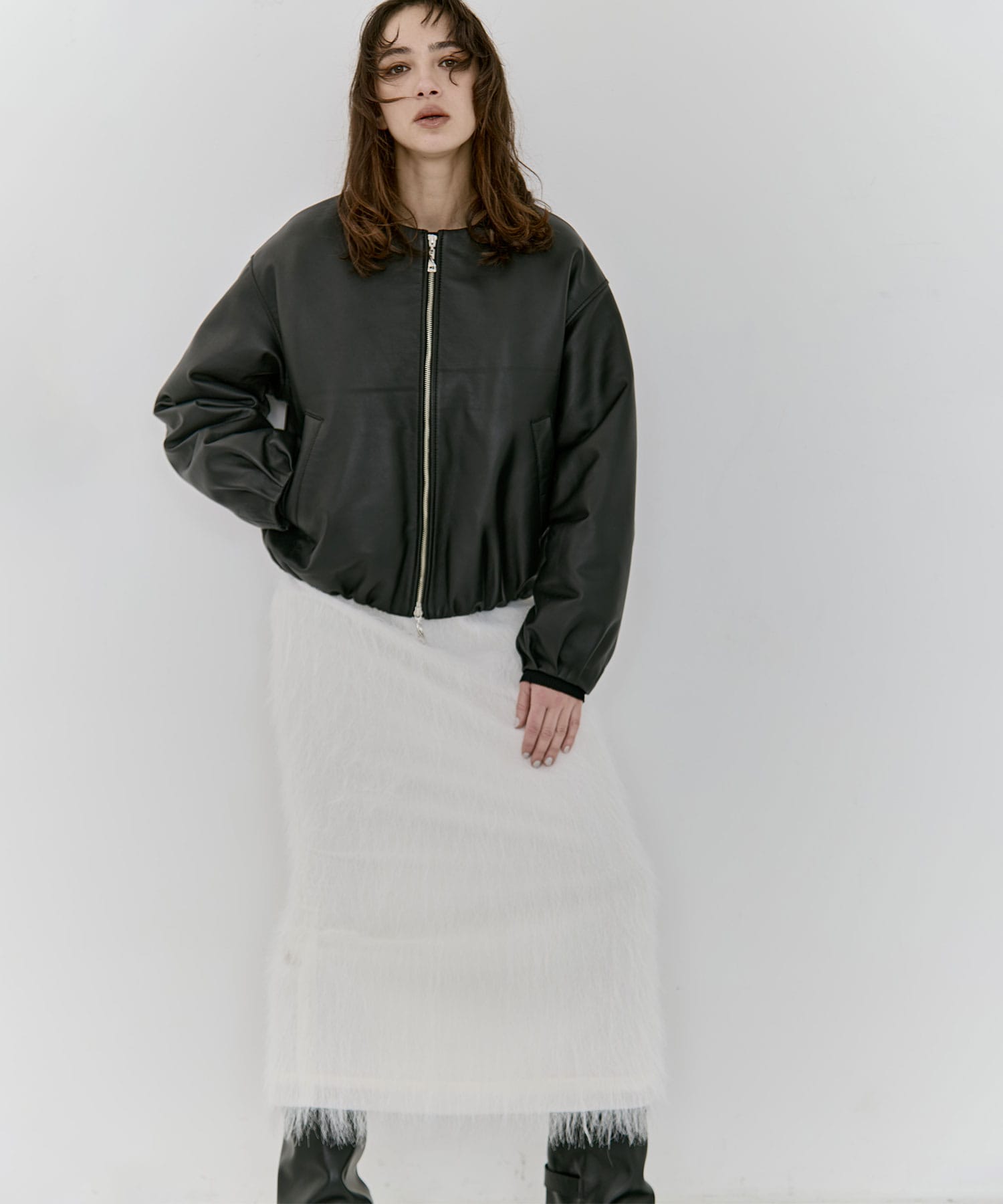 Shaggy Jacquard Skirt RITAN