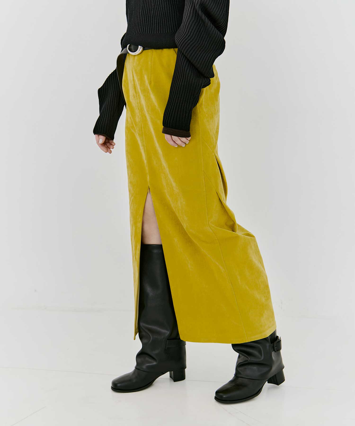 Velveteen Slit Skirt RITAN