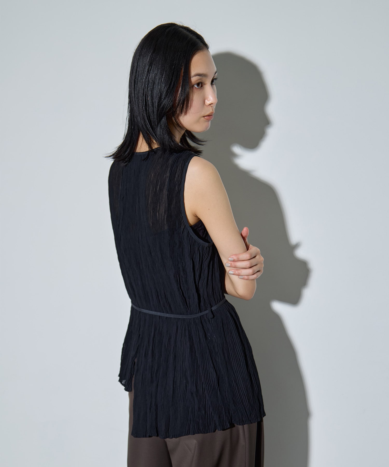 Airy Micro Pleats Tops RITAN