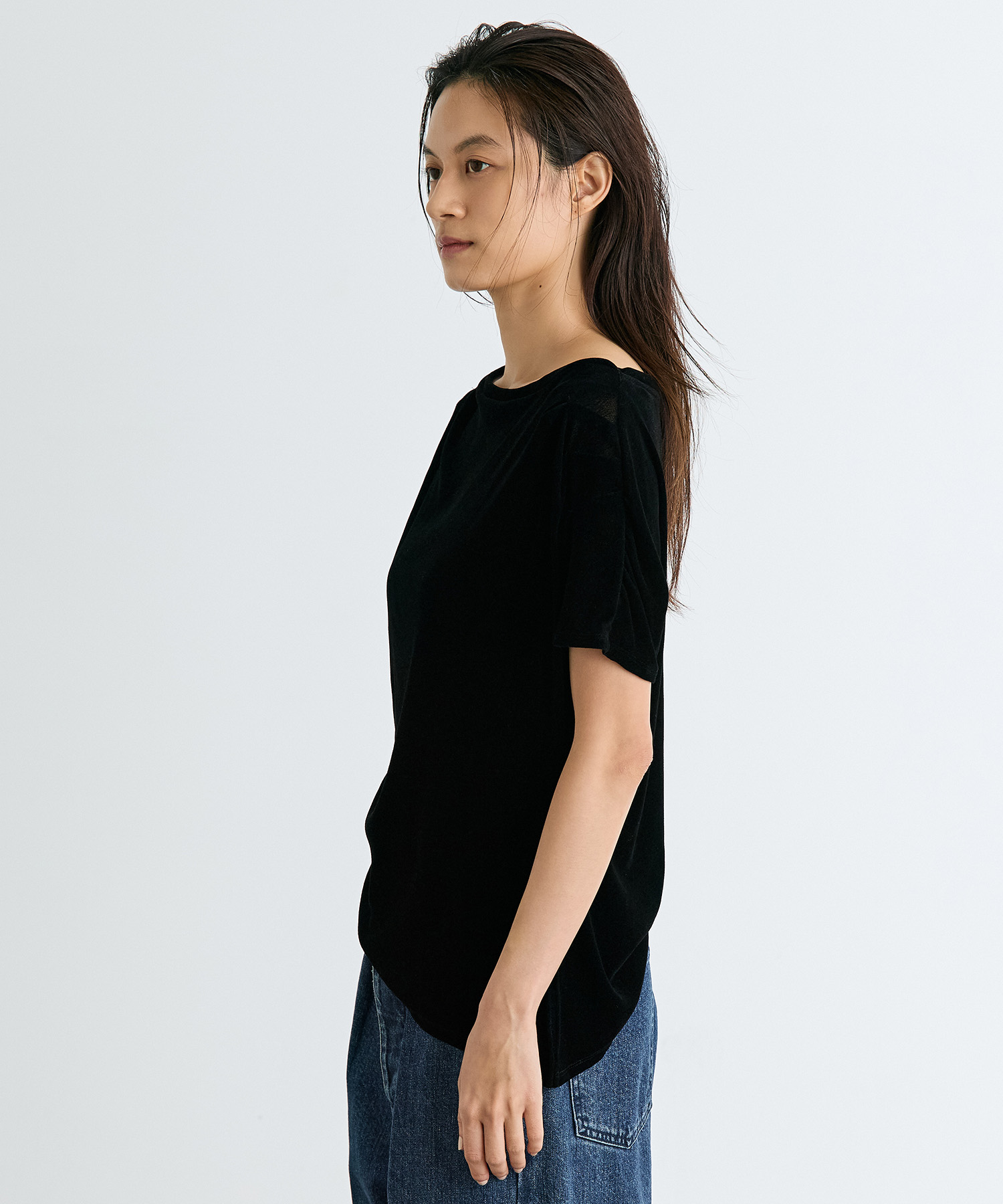 Velour One Shoulder T-Shirt RITAN