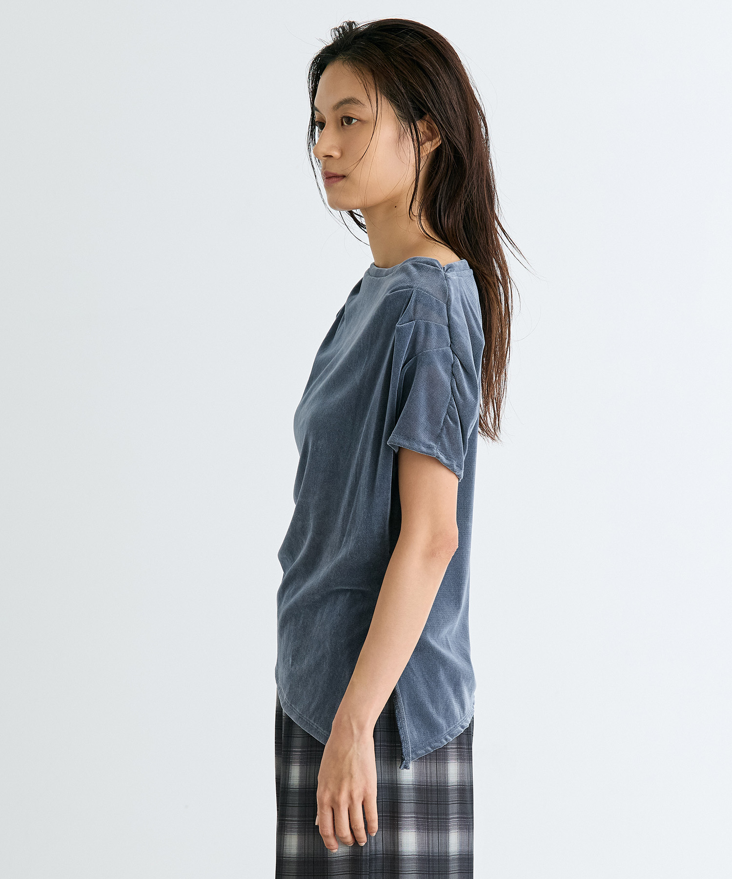Velour One Shoulder T-Shirt RITAN