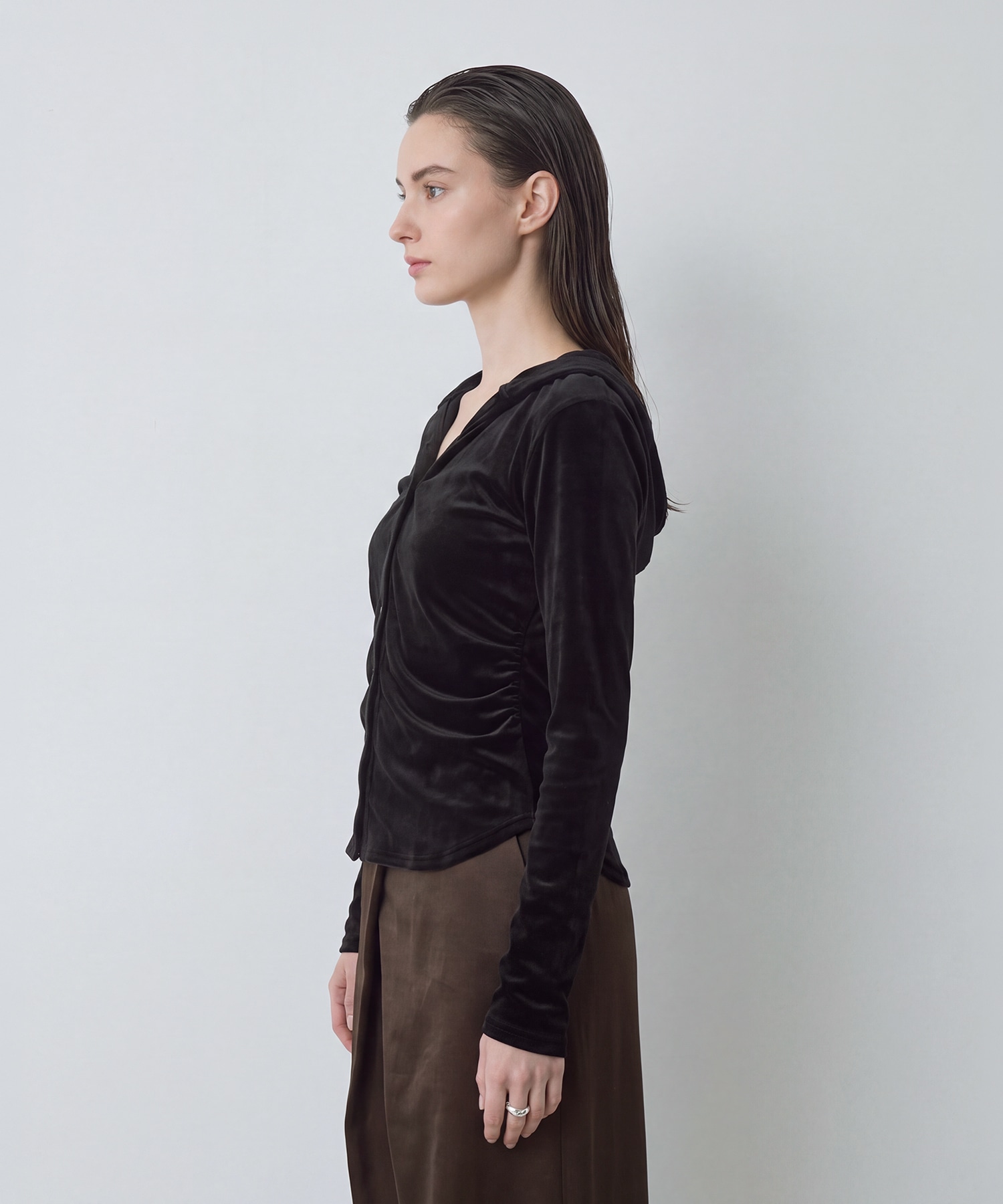 Velours Hoodie Cut Tops RITAN