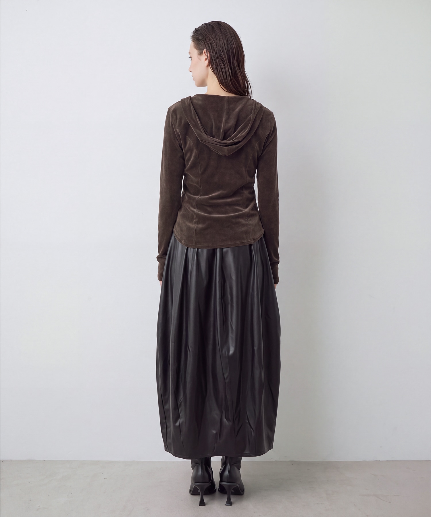 Velours Hoodie Cut Tops RITAN