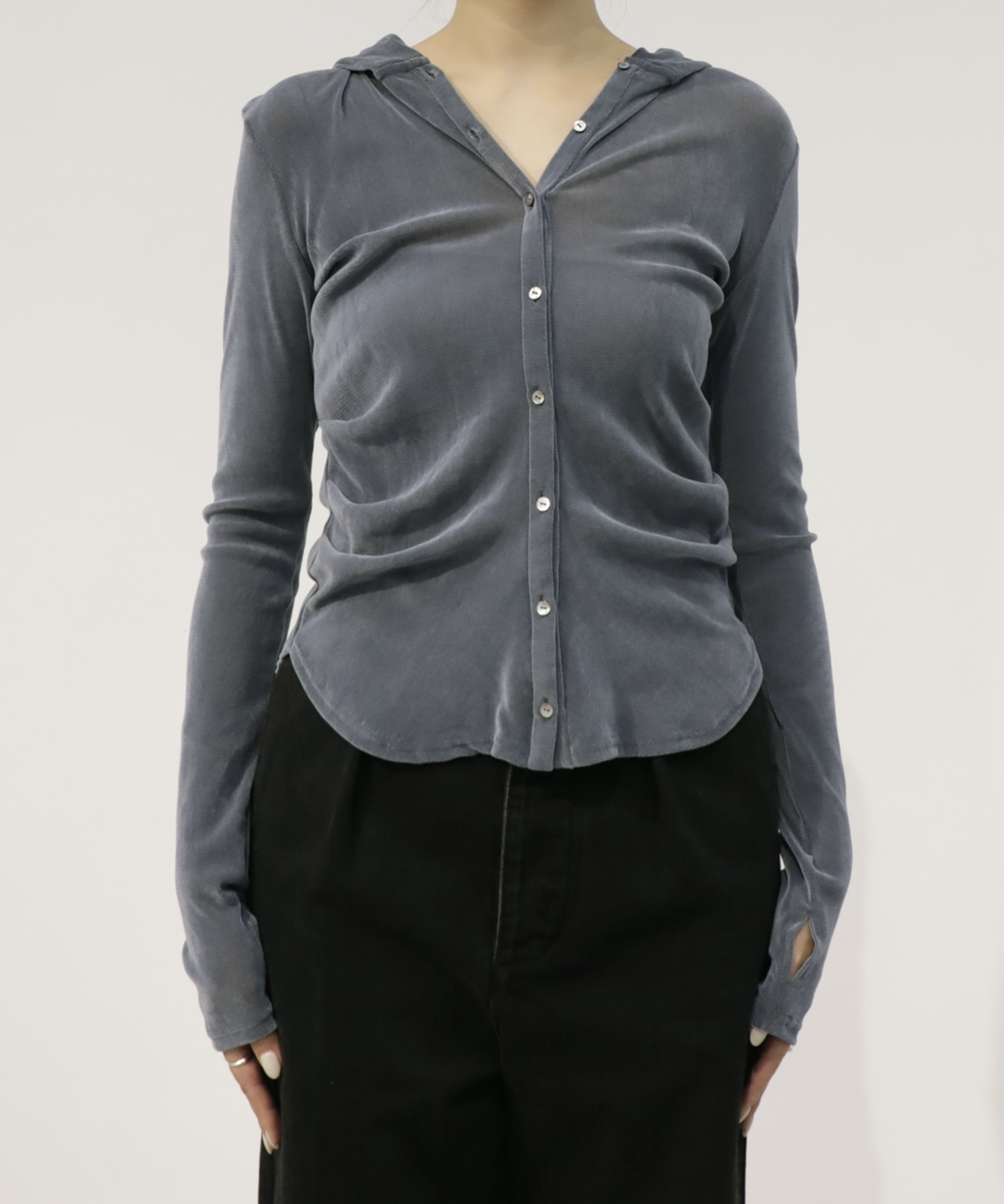 Velours Hoodie Cut Tops RITAN