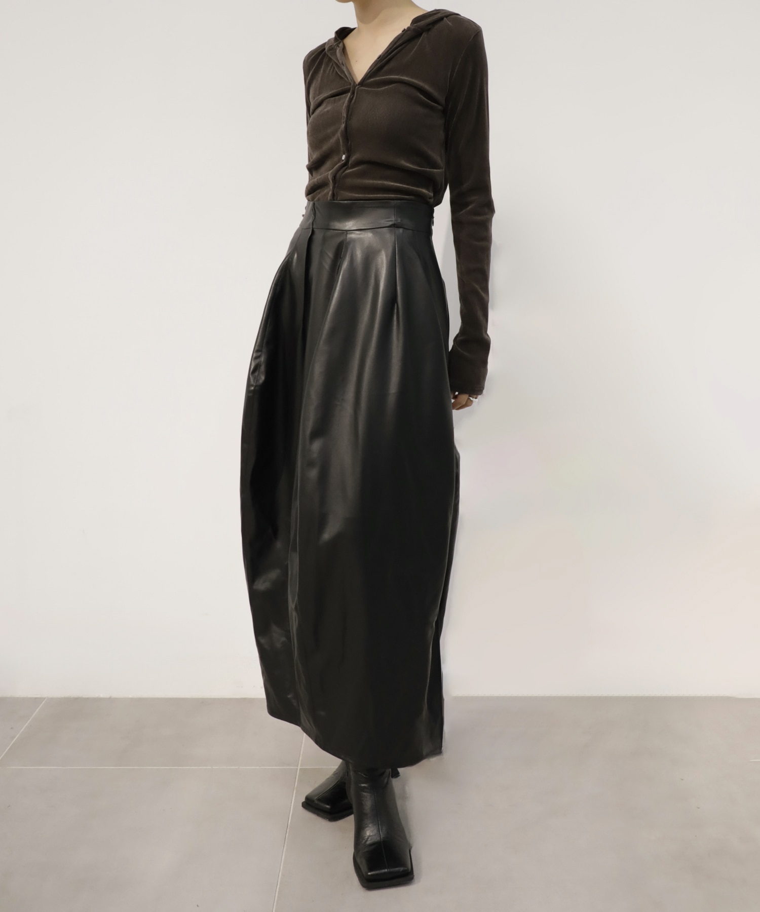 Arch Pattern Leather Skirt RITAN