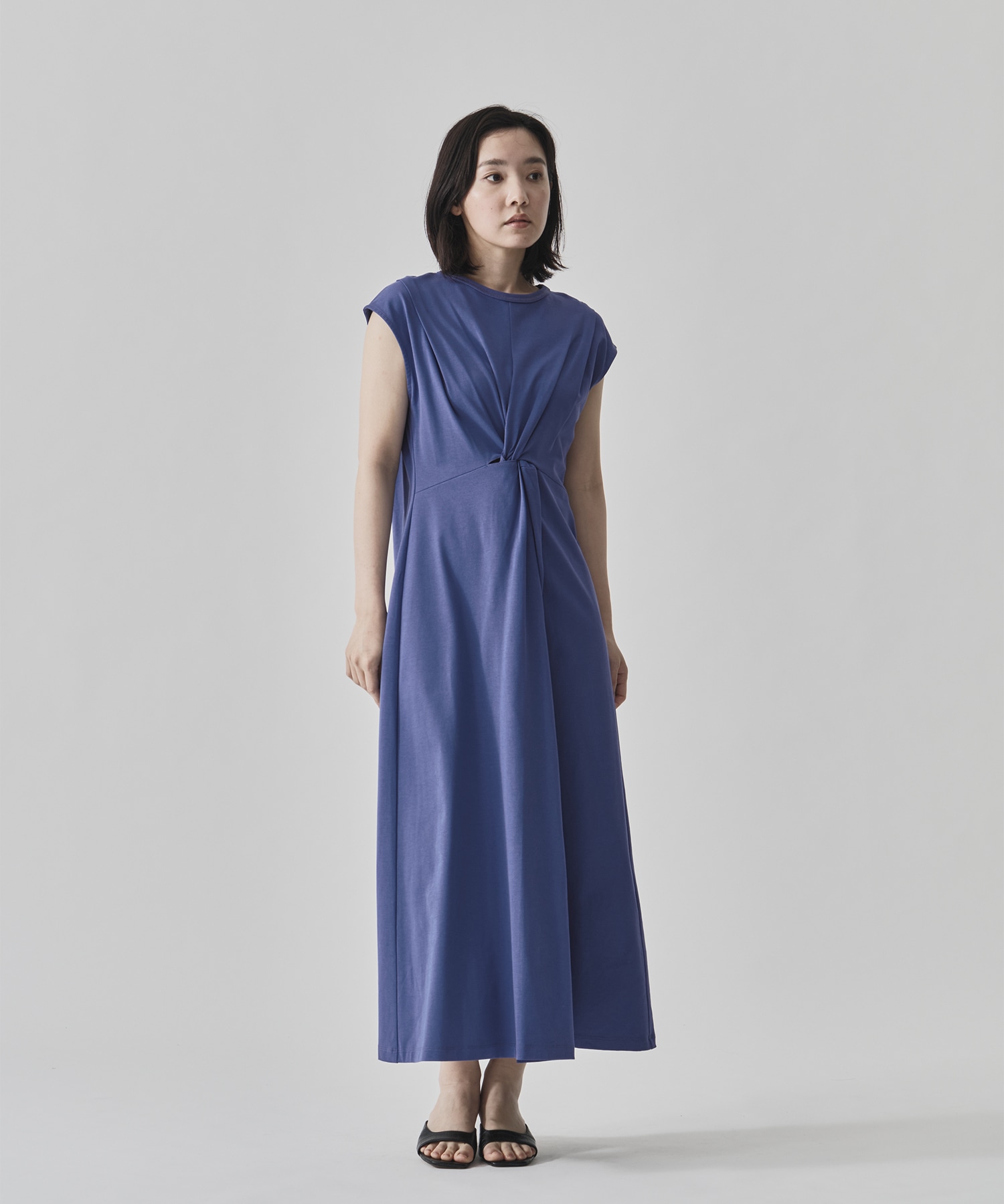 Shoulder Tuck Twist Dress CITY TOKYO