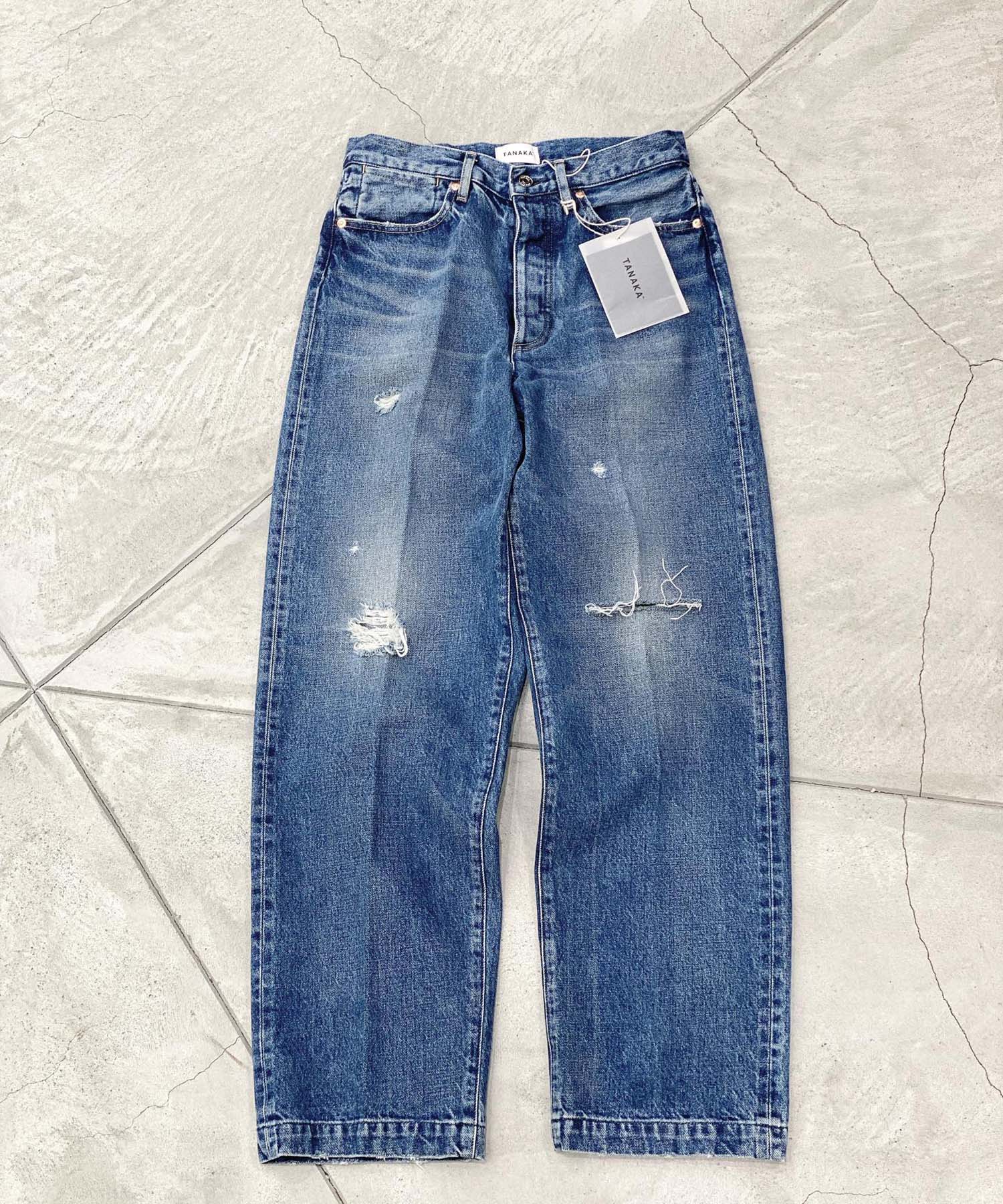 THE JEAN TROUSERS DISTRESSED BLUE TANAKA
