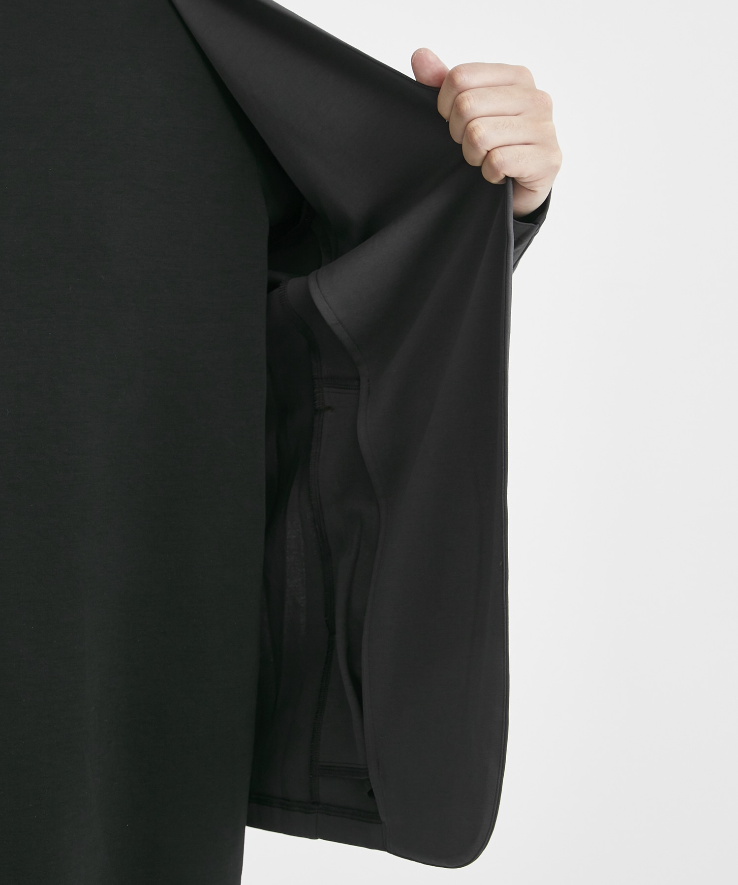 DOUBLE FACE COLLARLESS CARDIGAN ATTACHMENT