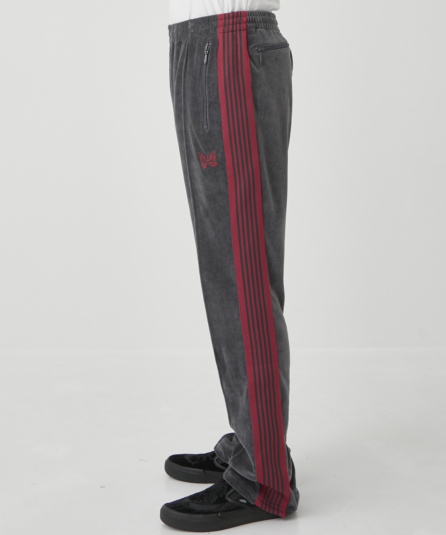 Narrow Track Pant - C/PE Velour(XS DARK GREY): NEEDLES: MEN｜THE