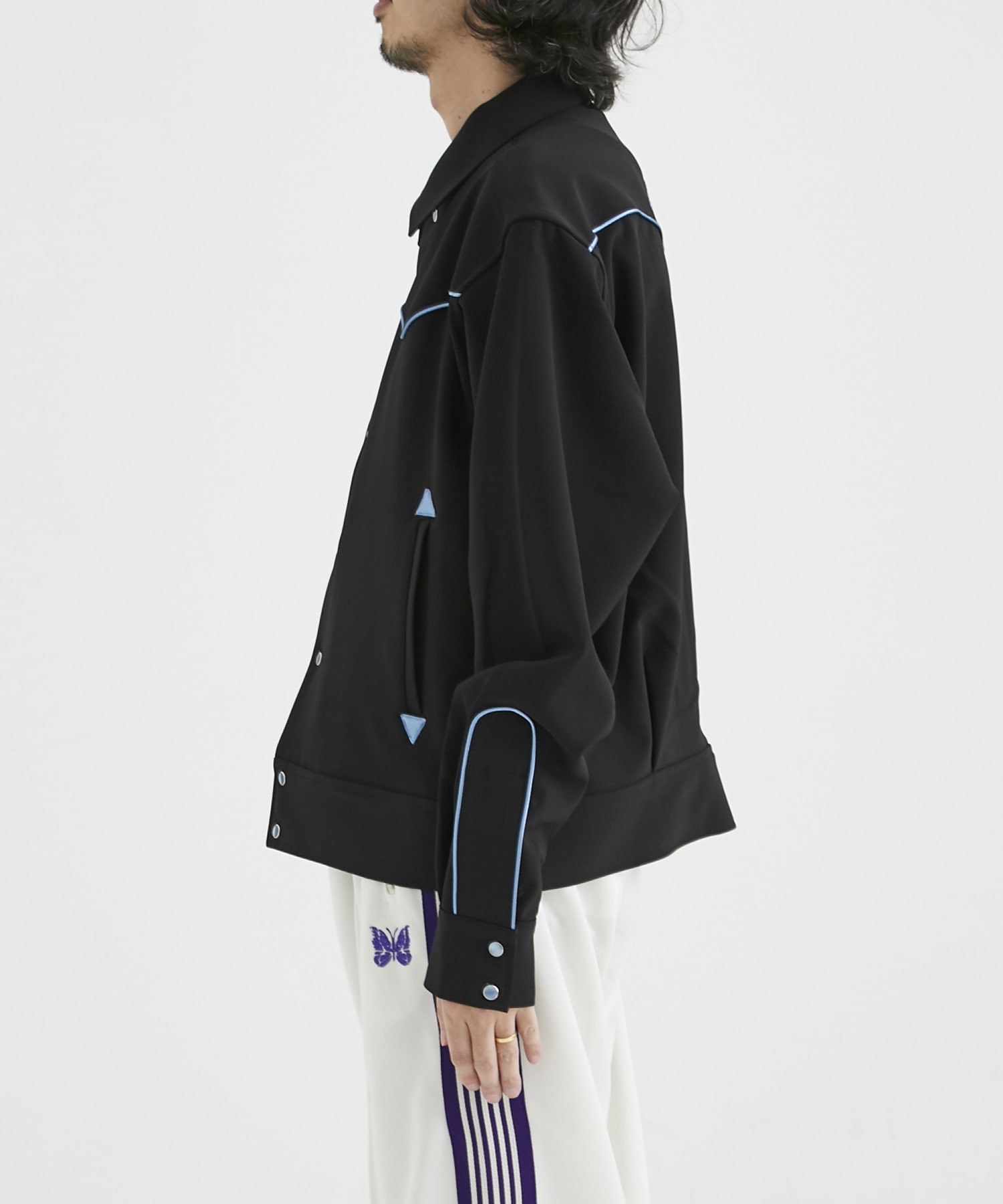 Piping Cowboy Jac PE/PU Double Cloth(XS BLACK) NEEDLES MEN｜THE