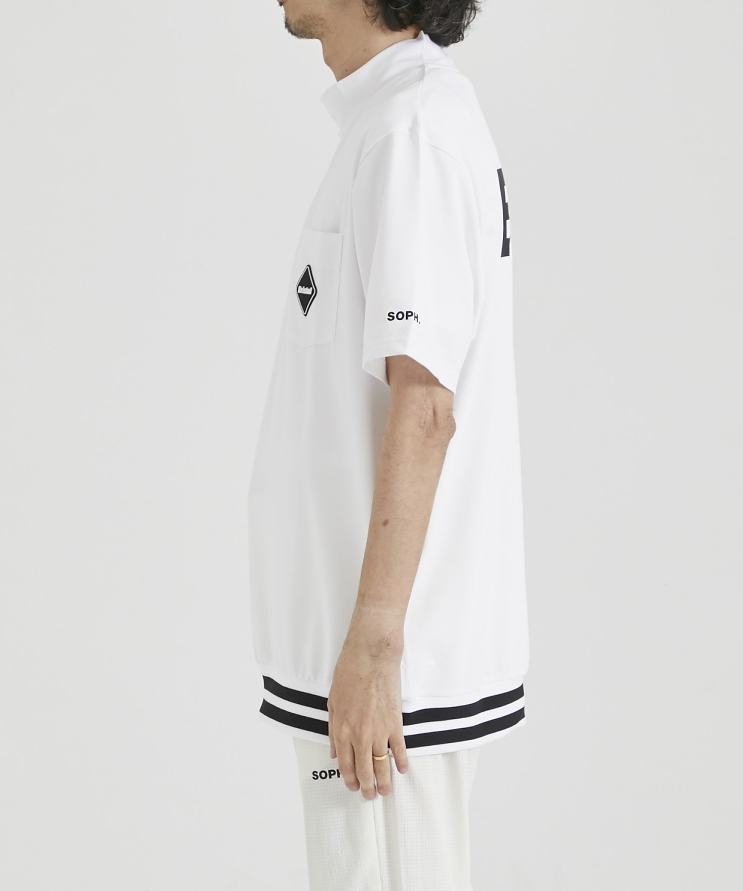 TRAINING RIBBED HEM S/S MOCKNECK TOP(S WHITE): F.C.Real Bristol