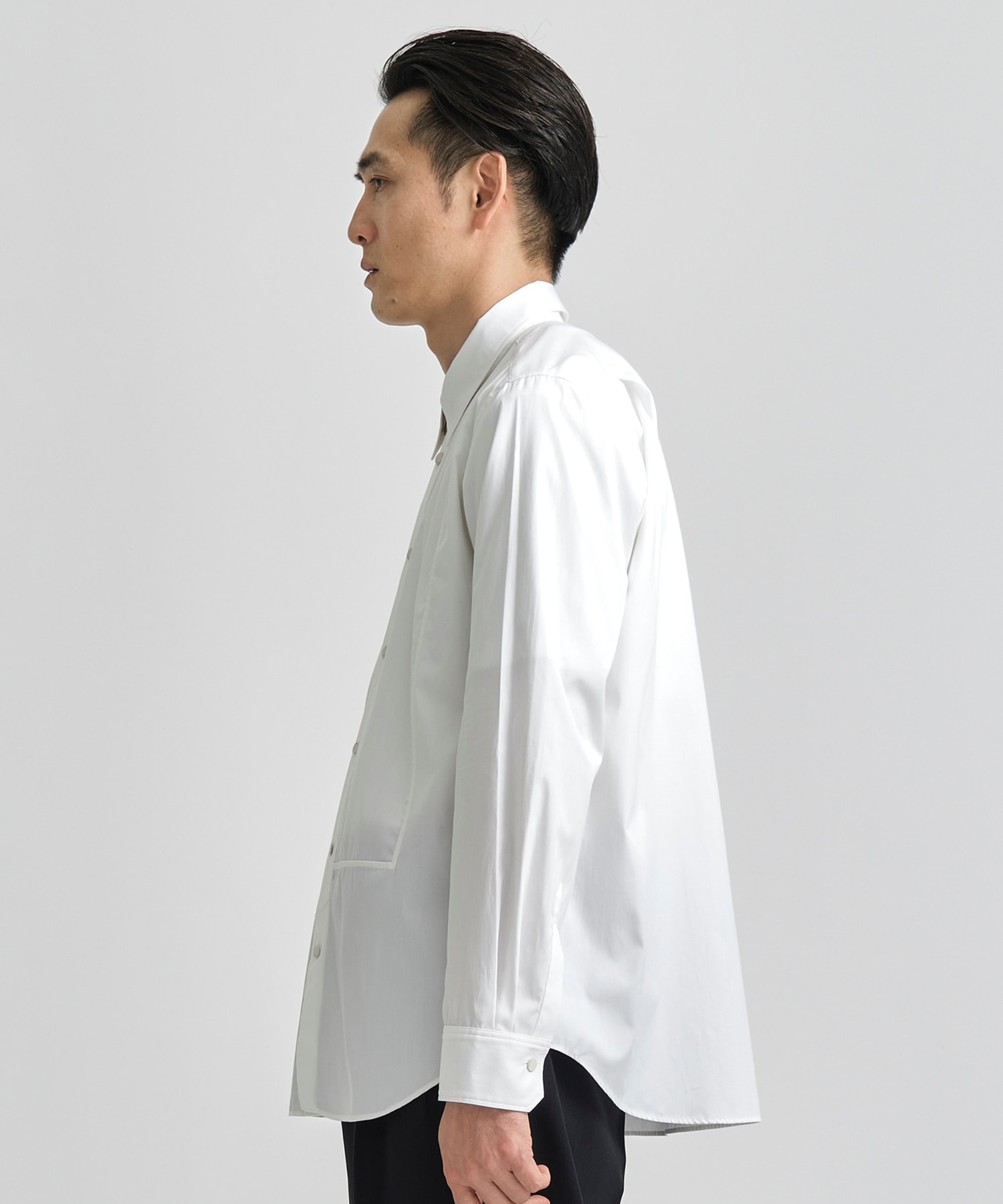 FRONT PANEL SHIRT WITH LEATHER TAB IRENISA