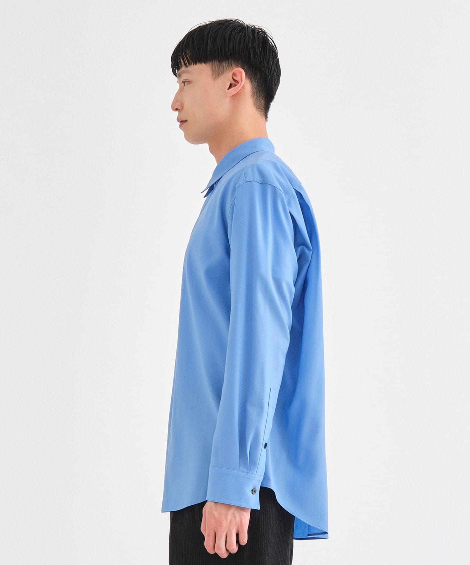 Dropped Shoulder Top with Shirt Collar OVERCOAT